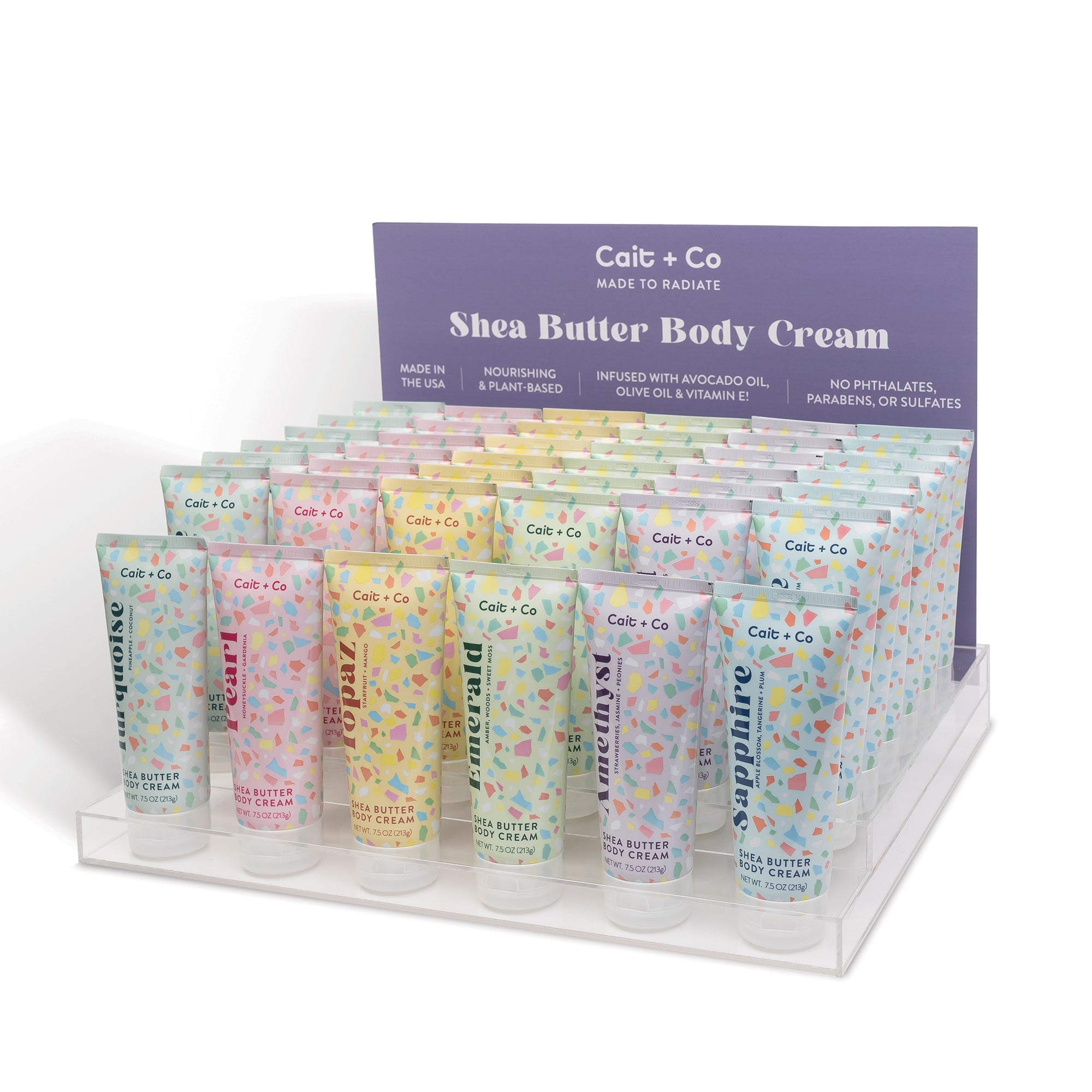 7.5oz Shea Butter Body Cream Counter Display with Fill