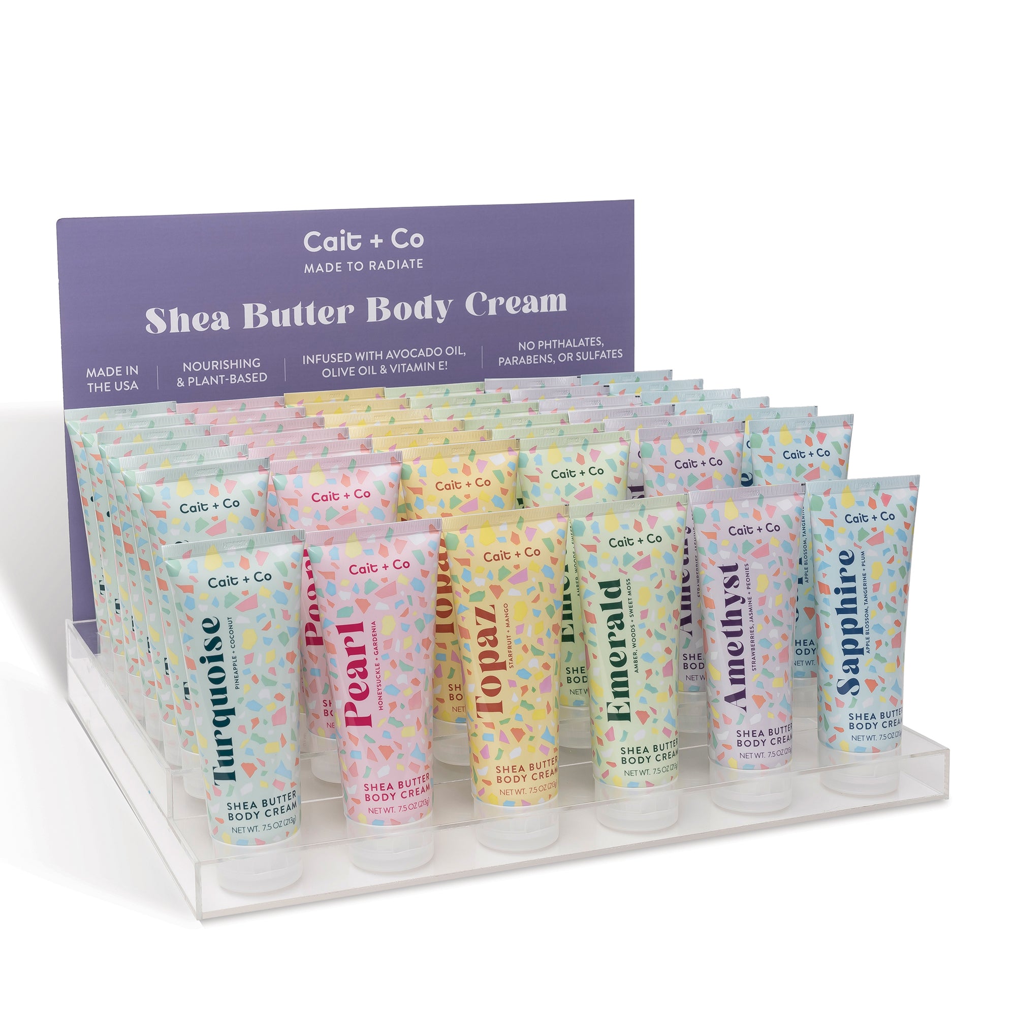 7.5oz Shea Butter Body Cream Counter Display with Fill
