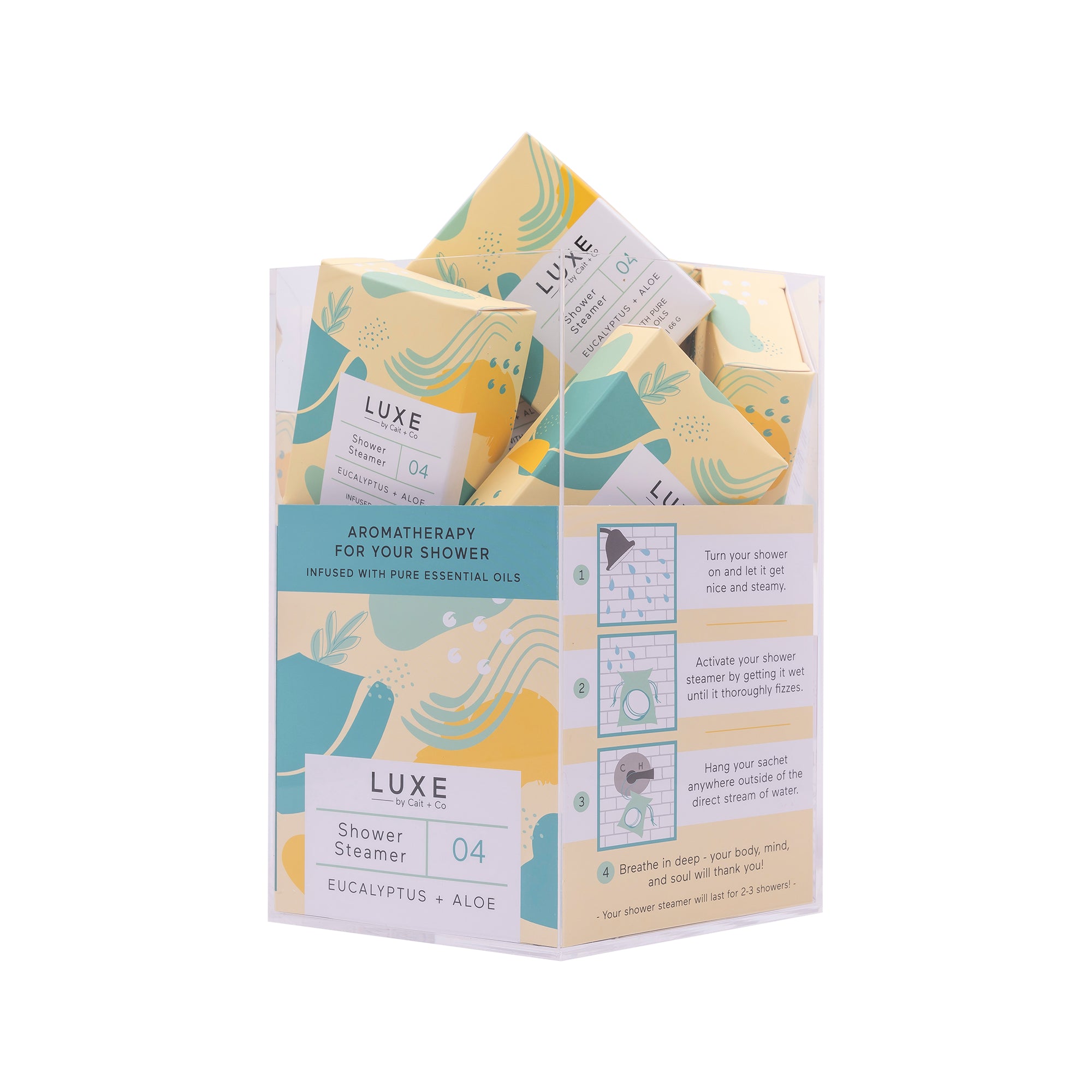 Shower Steamer - Eucalyptus + Aloe Display