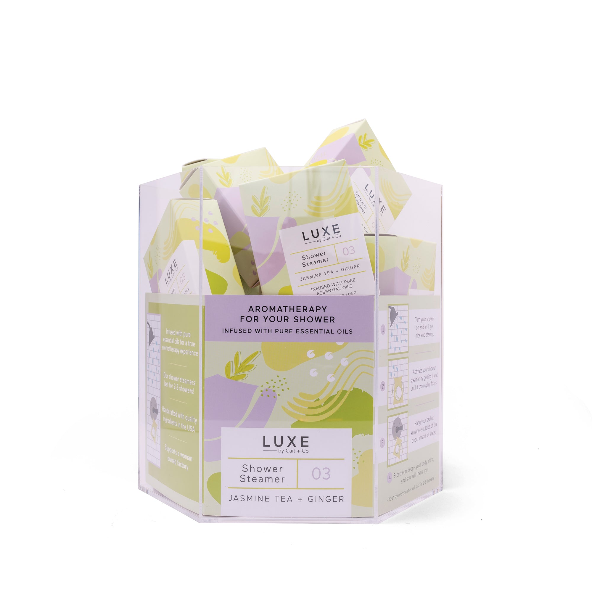 Shower Steamer - Jasmine Tea + Ginger Display