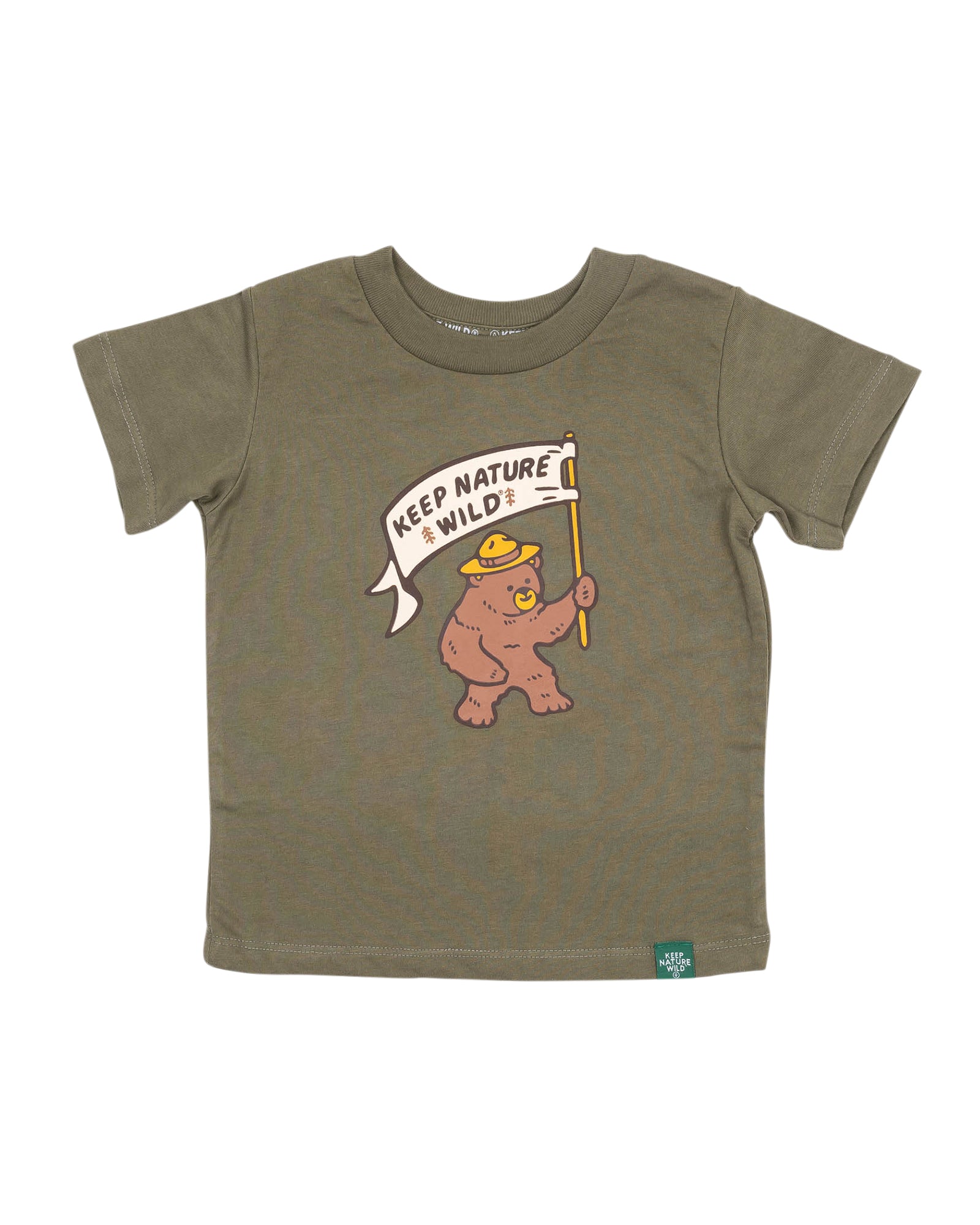 Happy Camper Bear Toddler Tee | Olive