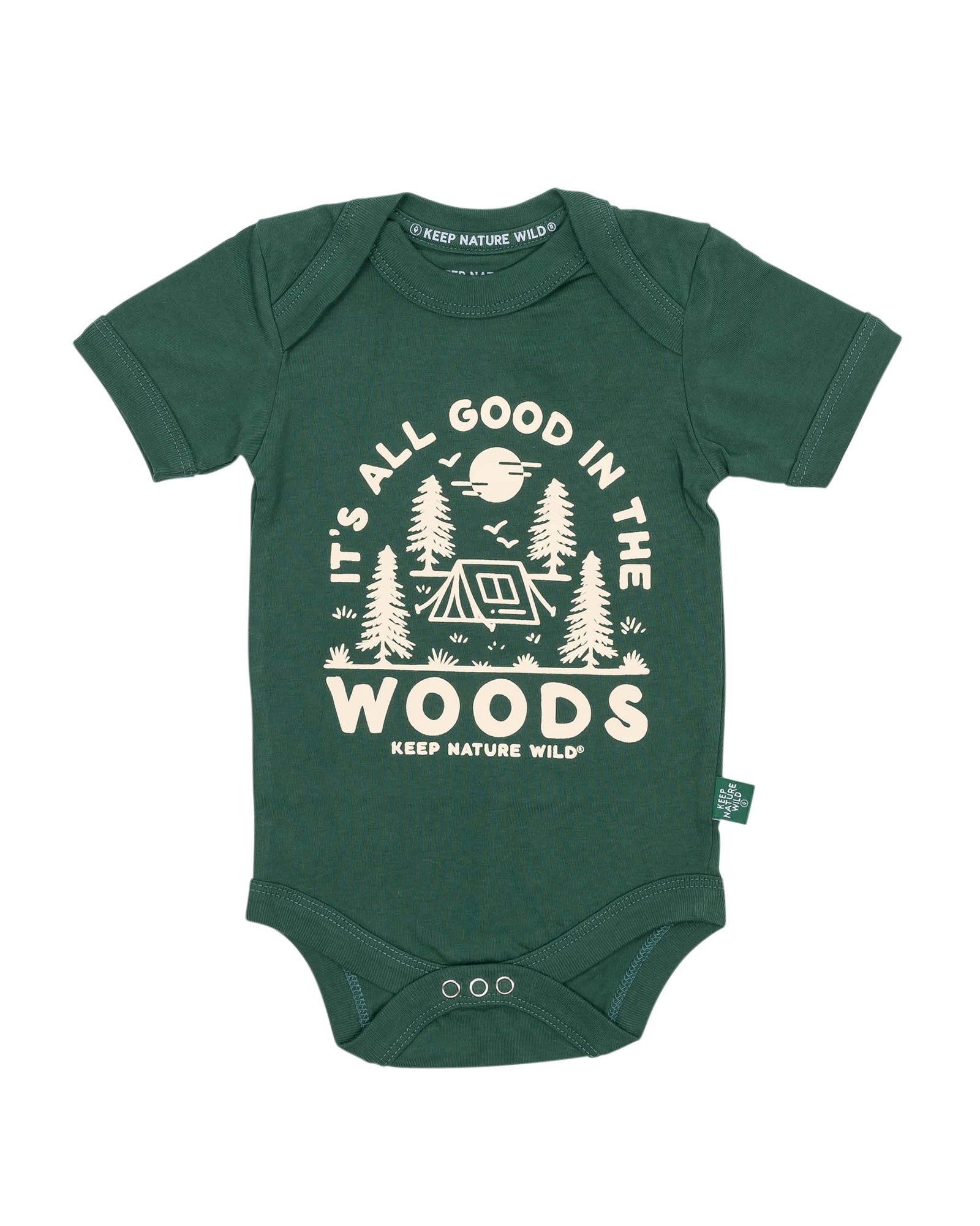 Good in the Woods Baby Bodysuit | Heather Forest