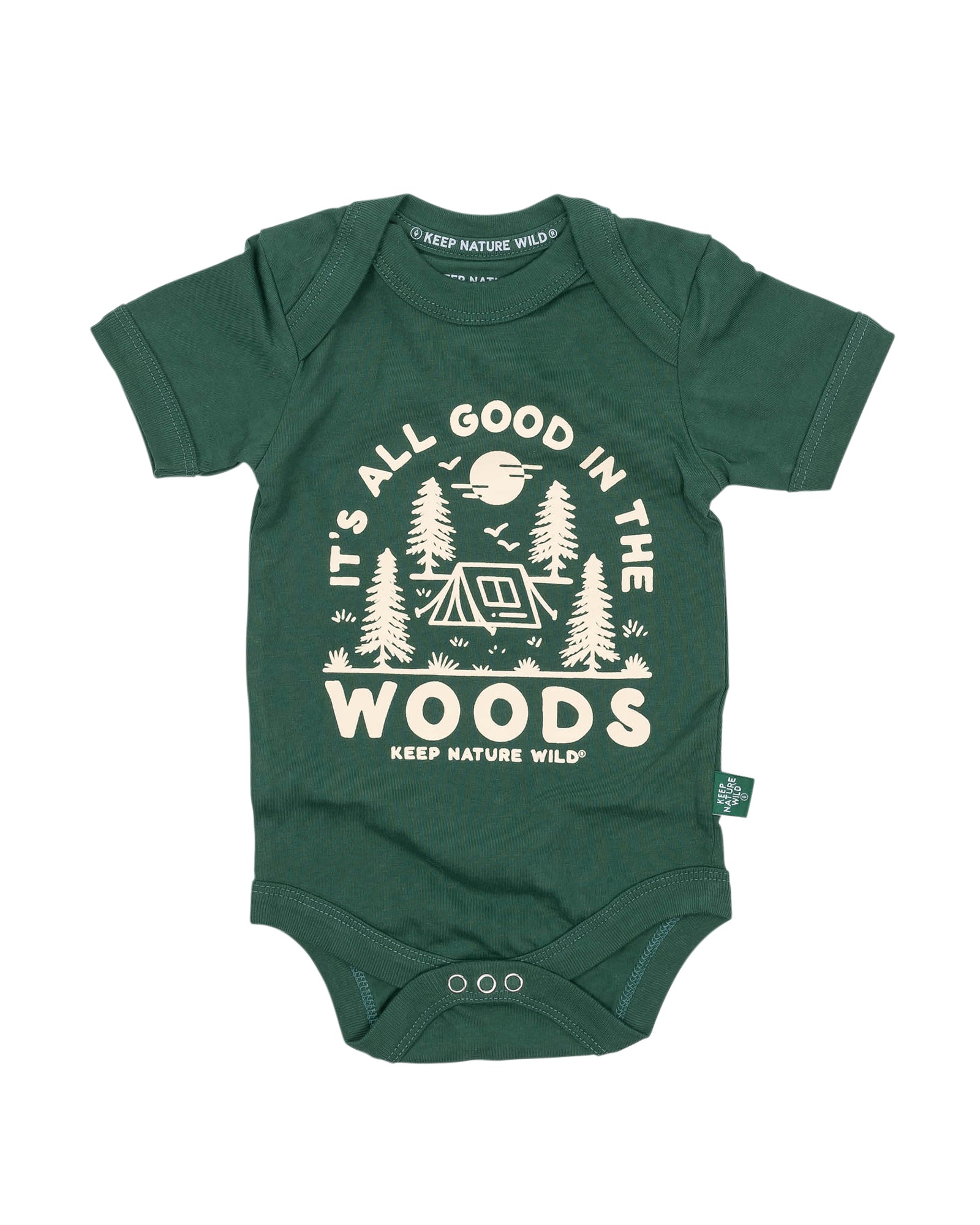 Good in the Woods Baby Bodysuit | Heather Forest