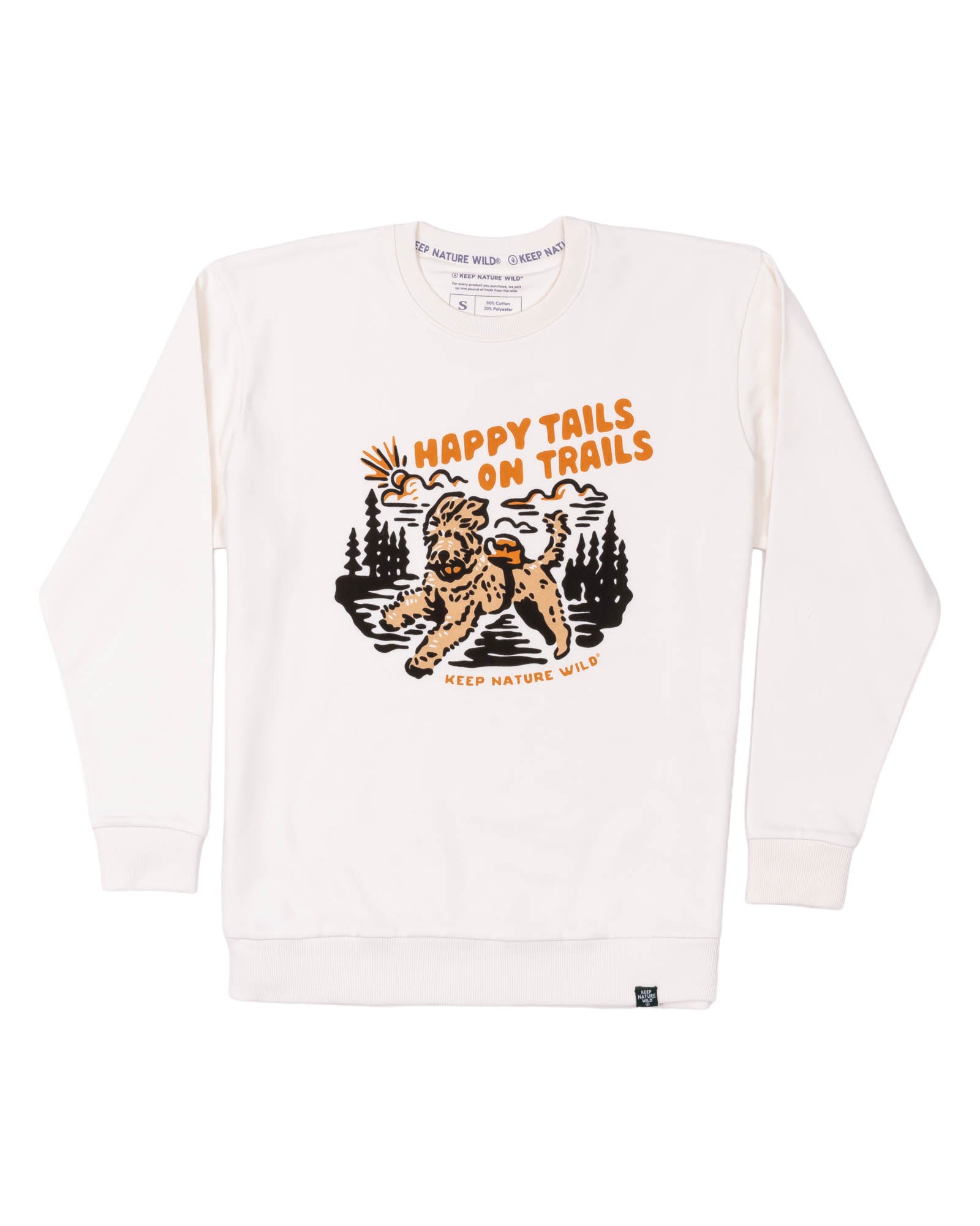 Happy Tails On Trails Crewneck Sweatshirt | Natural