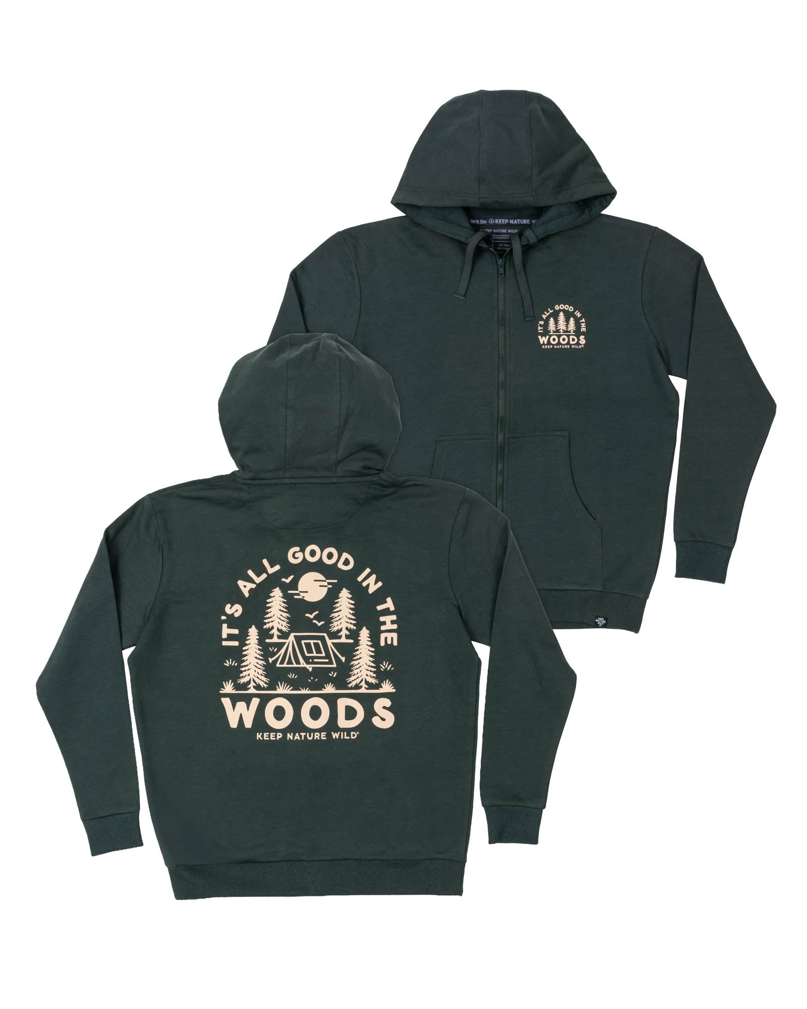 Good In The Woods Zip-Up Hoodie | Heather Forest
