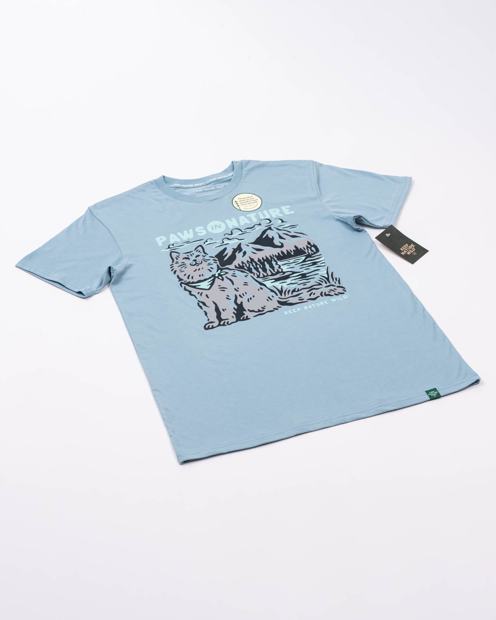 Cat Paws in Nature Unisex Tee | Morning Mist