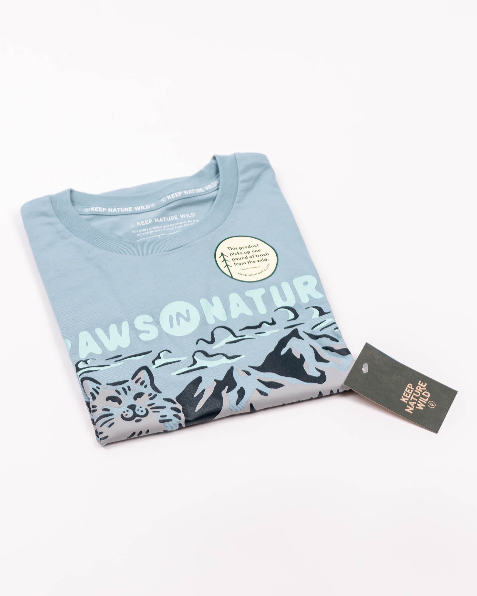 Cat Paws in Nature Unisex Tee | Morning Mist