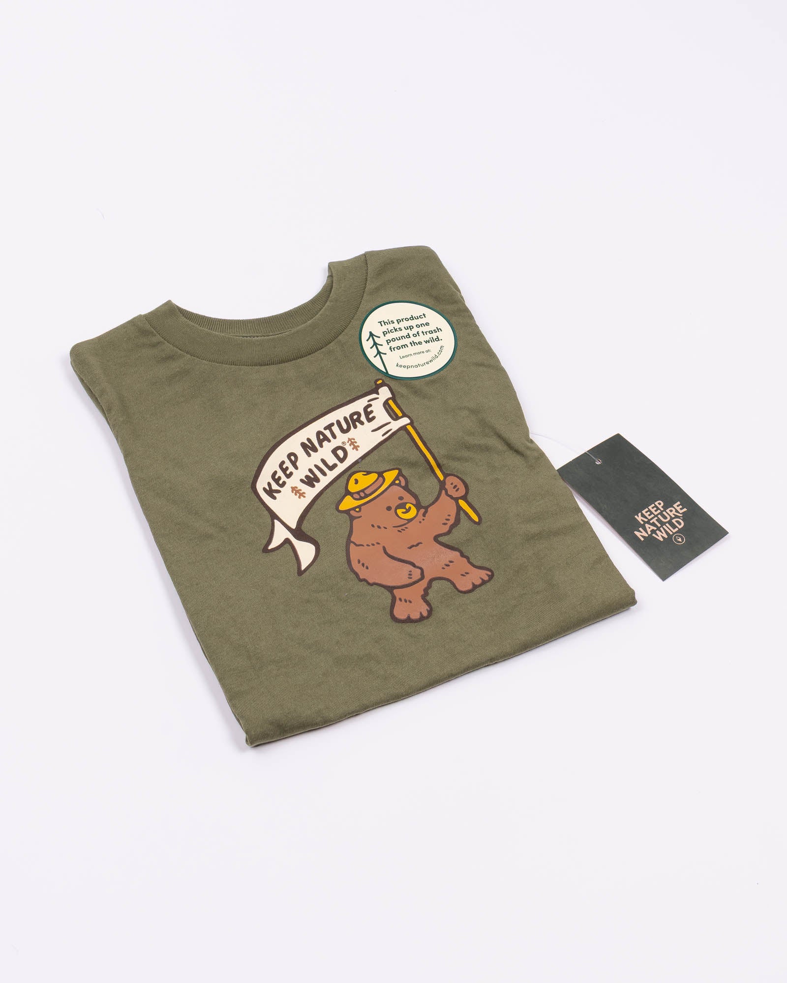 Happy Camper Bear Toddler Tee | Olive