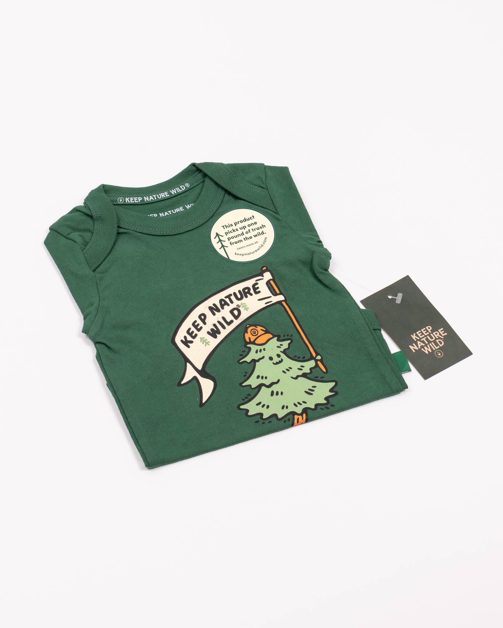 Happy Camper Pine Baby Bodysuit | Heather Forest