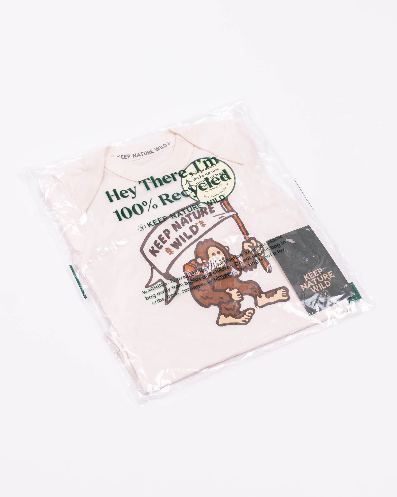 Happy Camper Squatch Baby Bodysuit | Natural