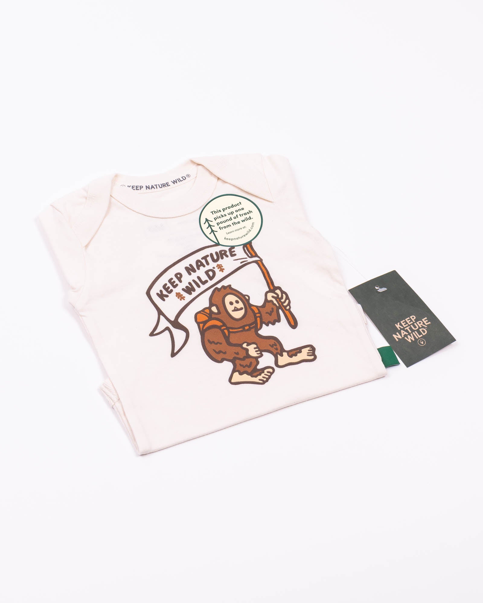 Happy Camper Squatch Baby Bodysuit | Natural