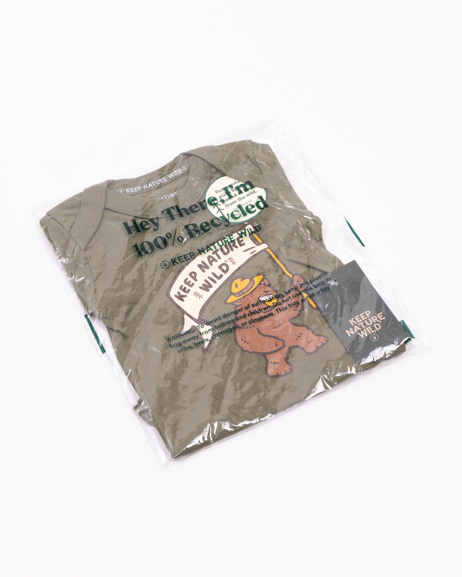 Happy Camper Bear Baby Bodysuit | Olive