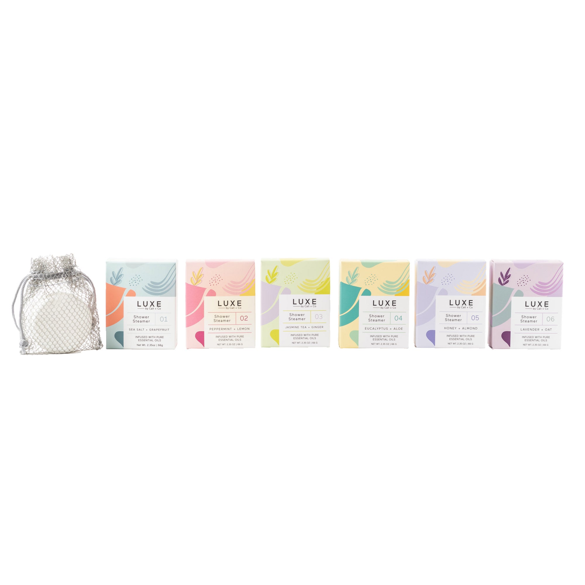 Luxe Aromatherapy Shower Steamer Display with fill