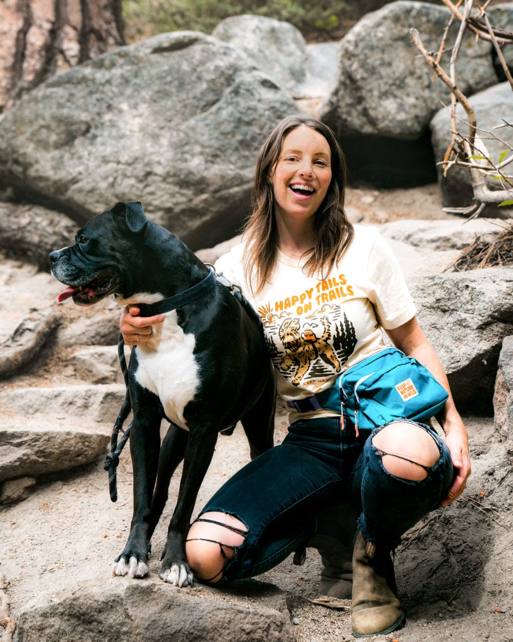 Keep Nature Wild Tee Happy Tails on Trails Forest Unisex Tee | Natural