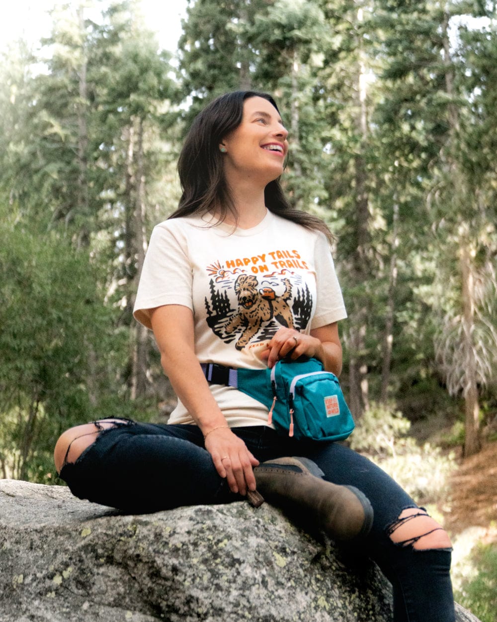 Keep Nature Wild Tee Happy Tails on Trails Forest Unisex Tee | Natural