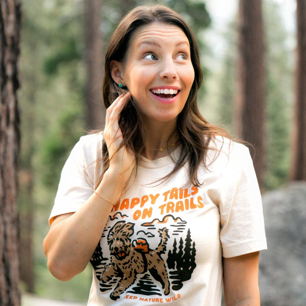 Keep Nature Wild Tee Happy Tails on Trails Forest Unisex Tee | Natural