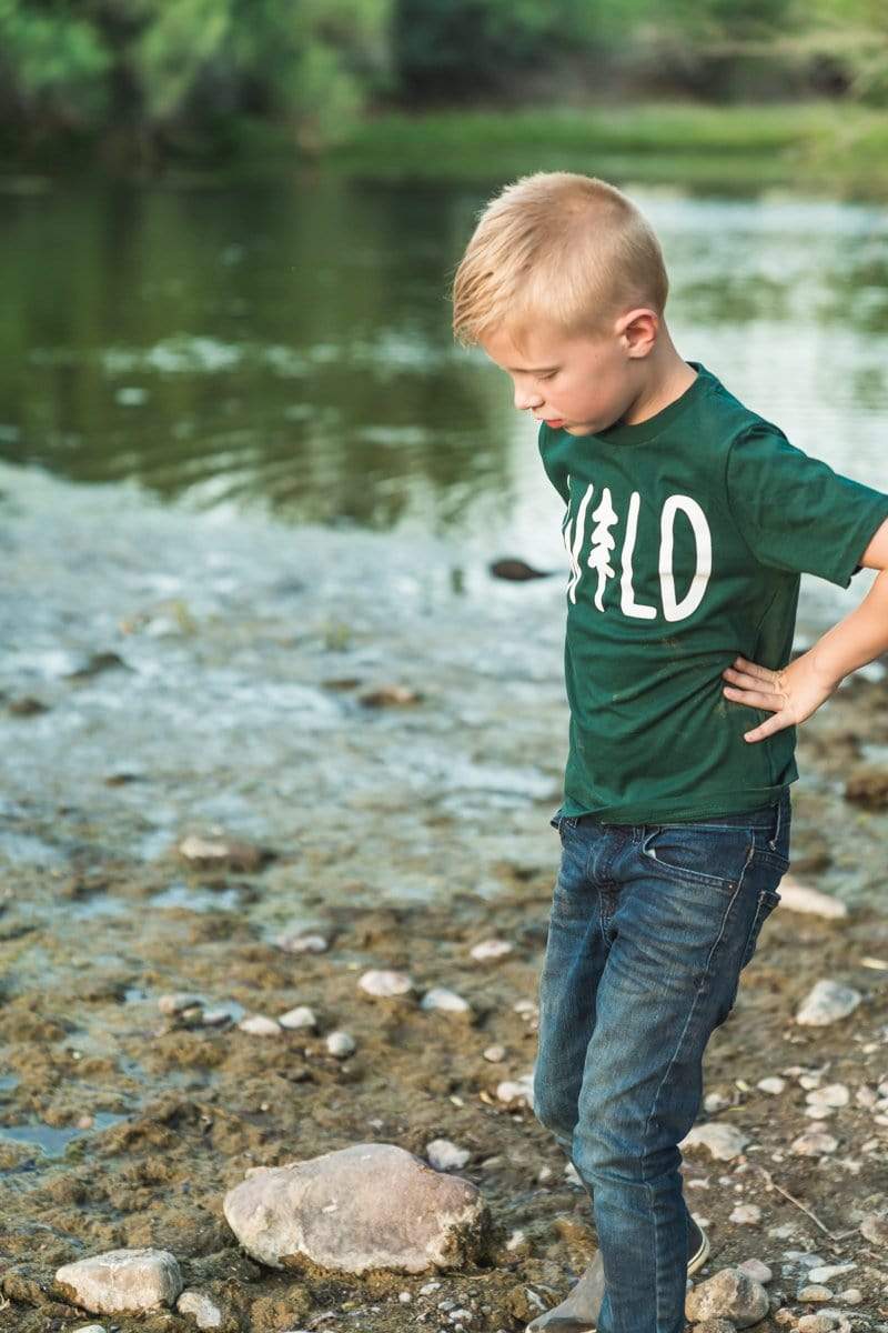 Keep Nature Wild Kids Wild Pine Youth Tee | Heather Forest