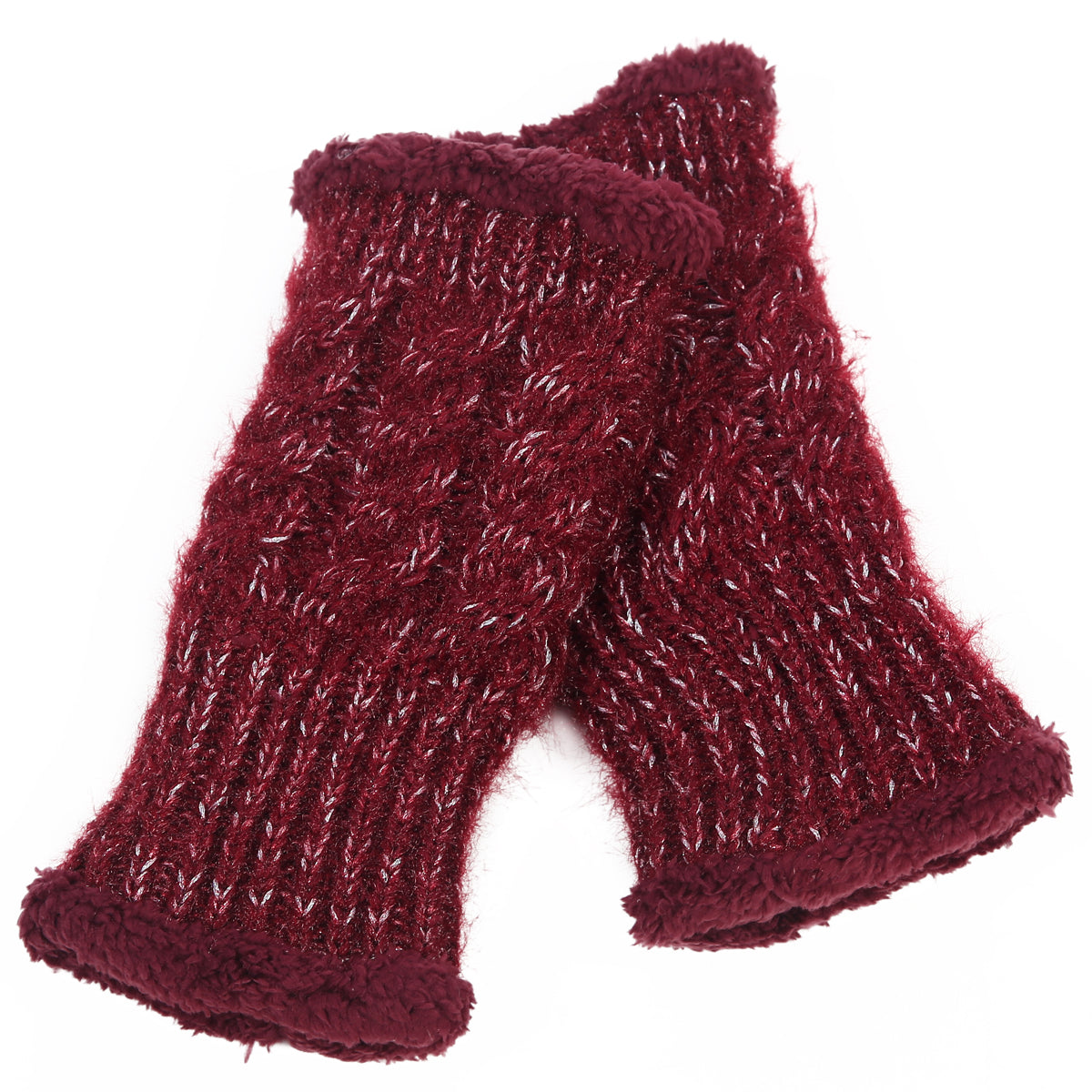Burgundy Metallic Weave Fur Topper