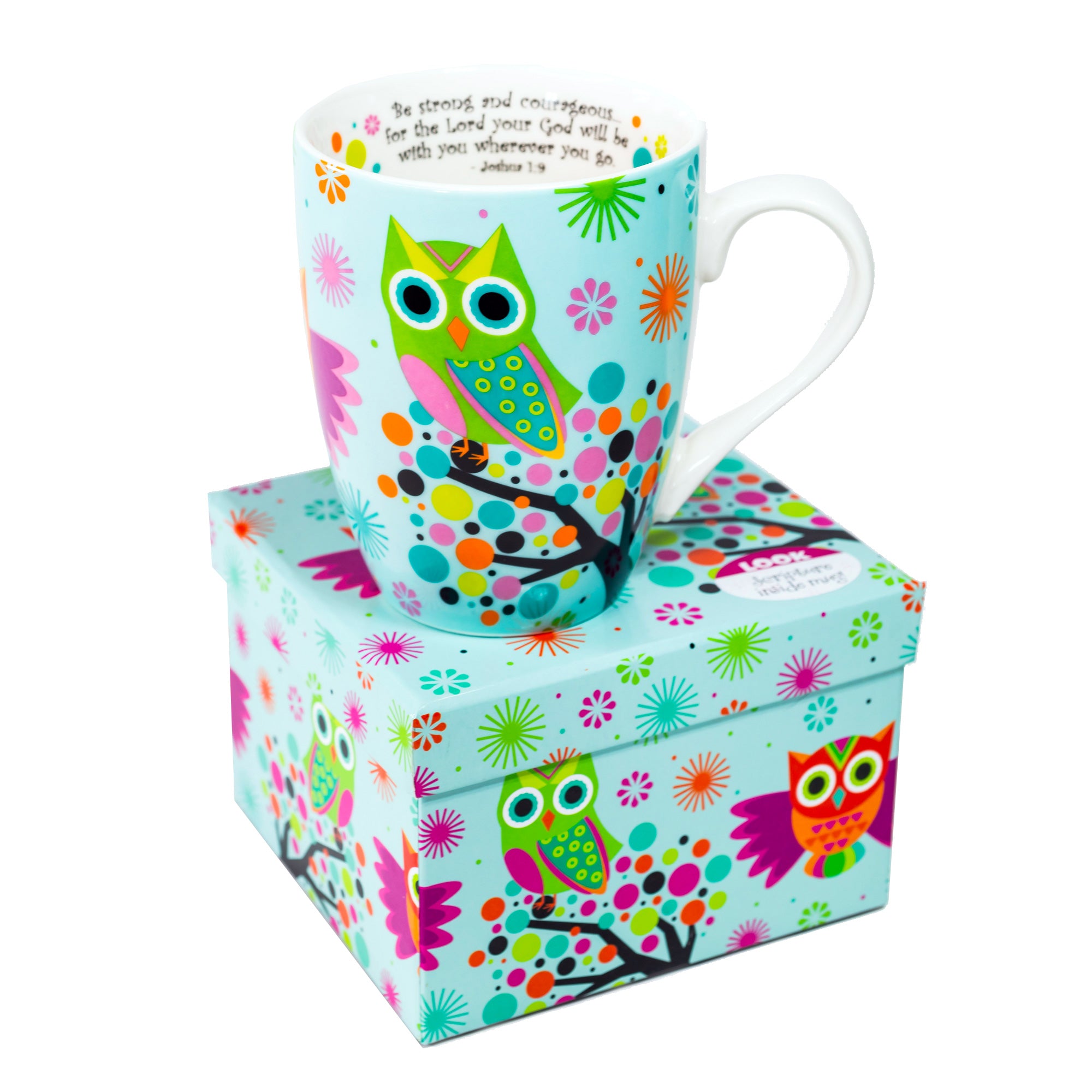 Owls On Tree Ceramic Curvy Mug