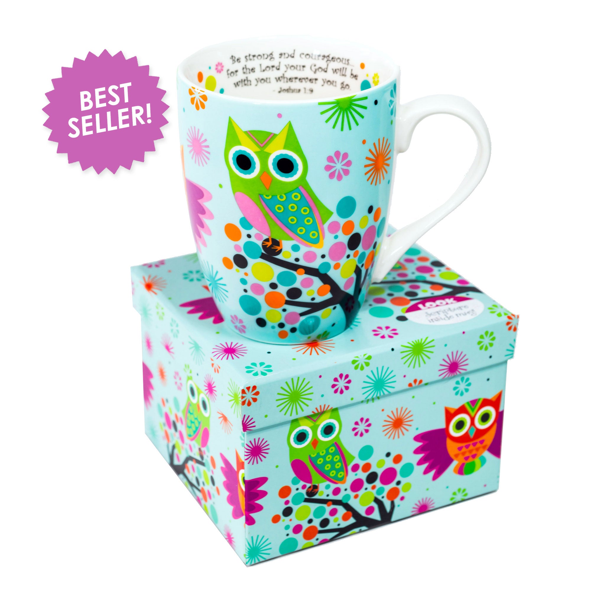 Owls On Tree Ceramic Curvy Mug