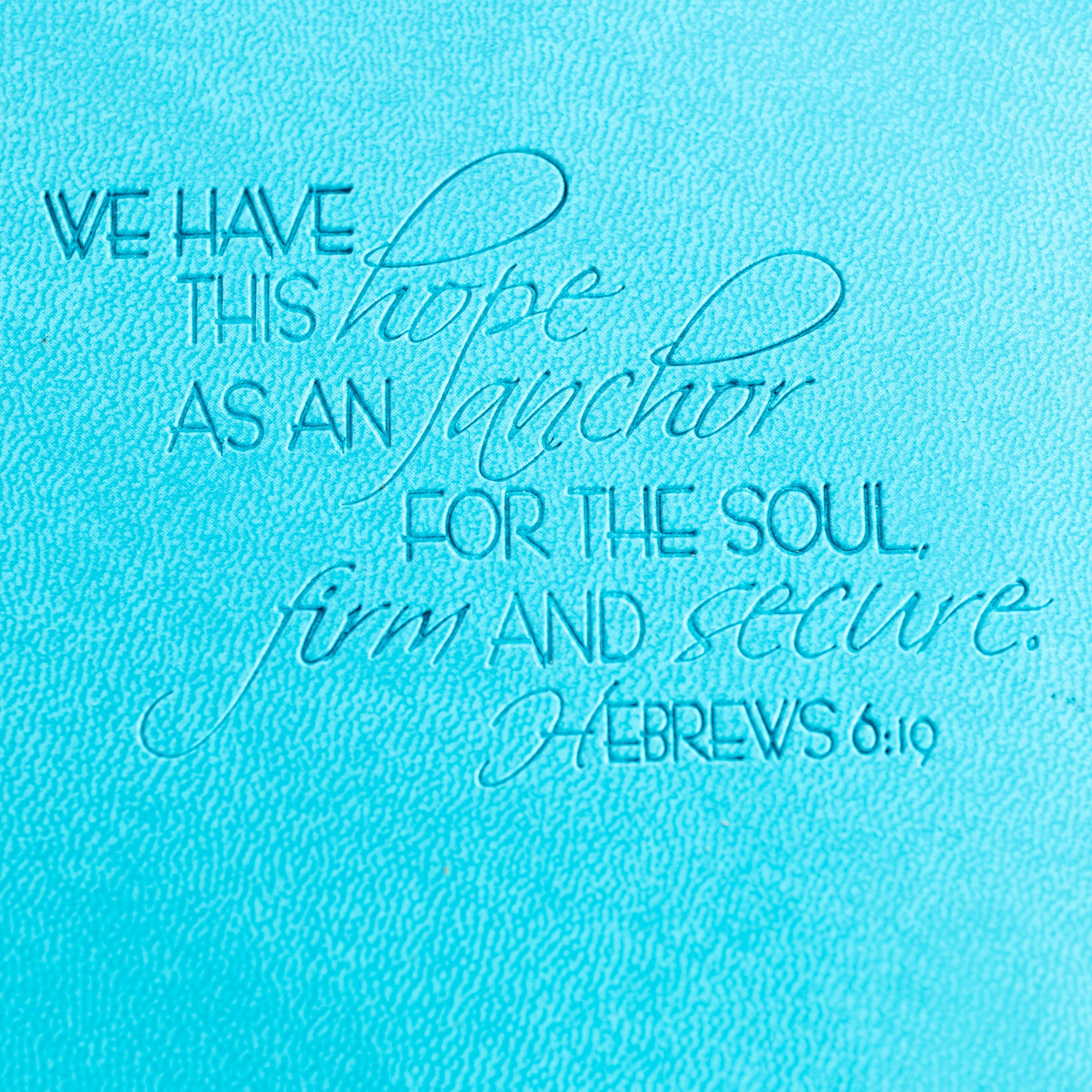 Faux Leather Journal : Hope As An Anchor With Anchor Charm Aqua