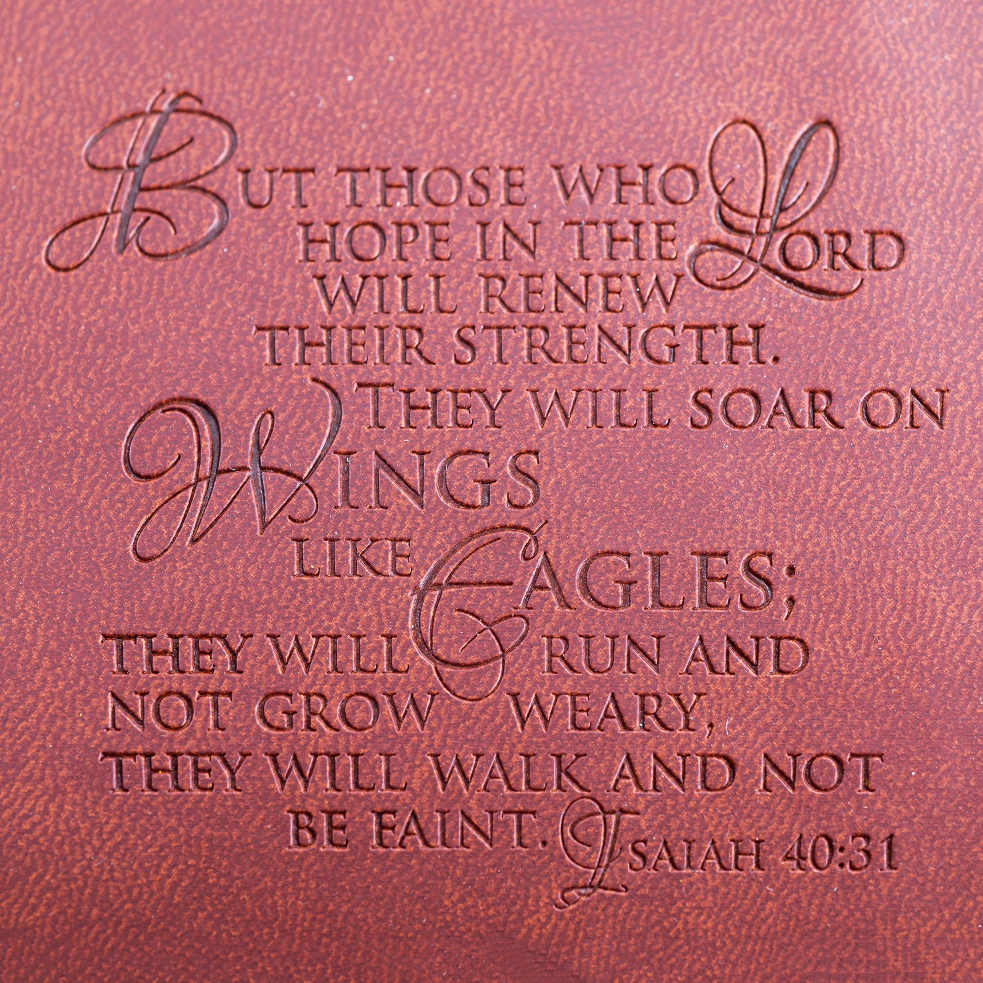 Faux Leather Journal : Wings Like Eagles With Eagle Charm Brown