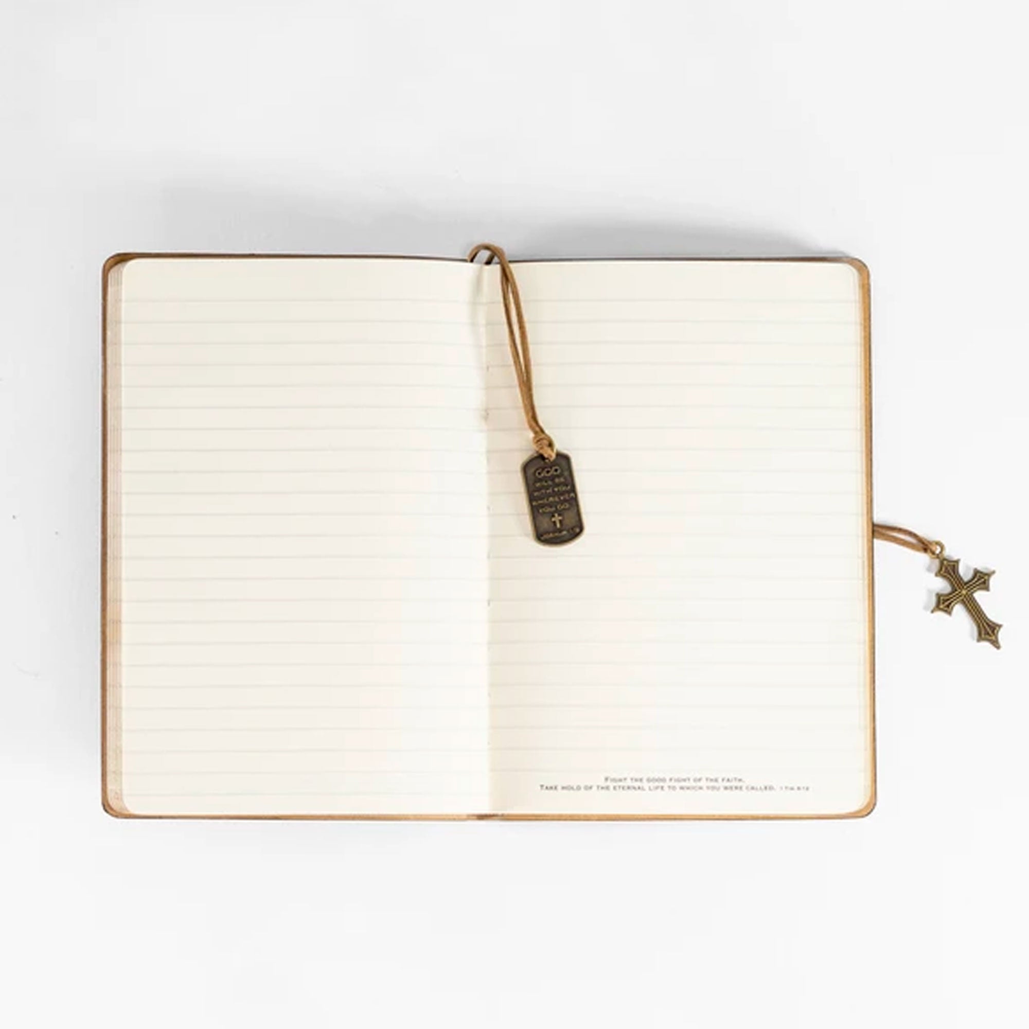 Faux Leather Journal : Man Of God With Cross Charm Black