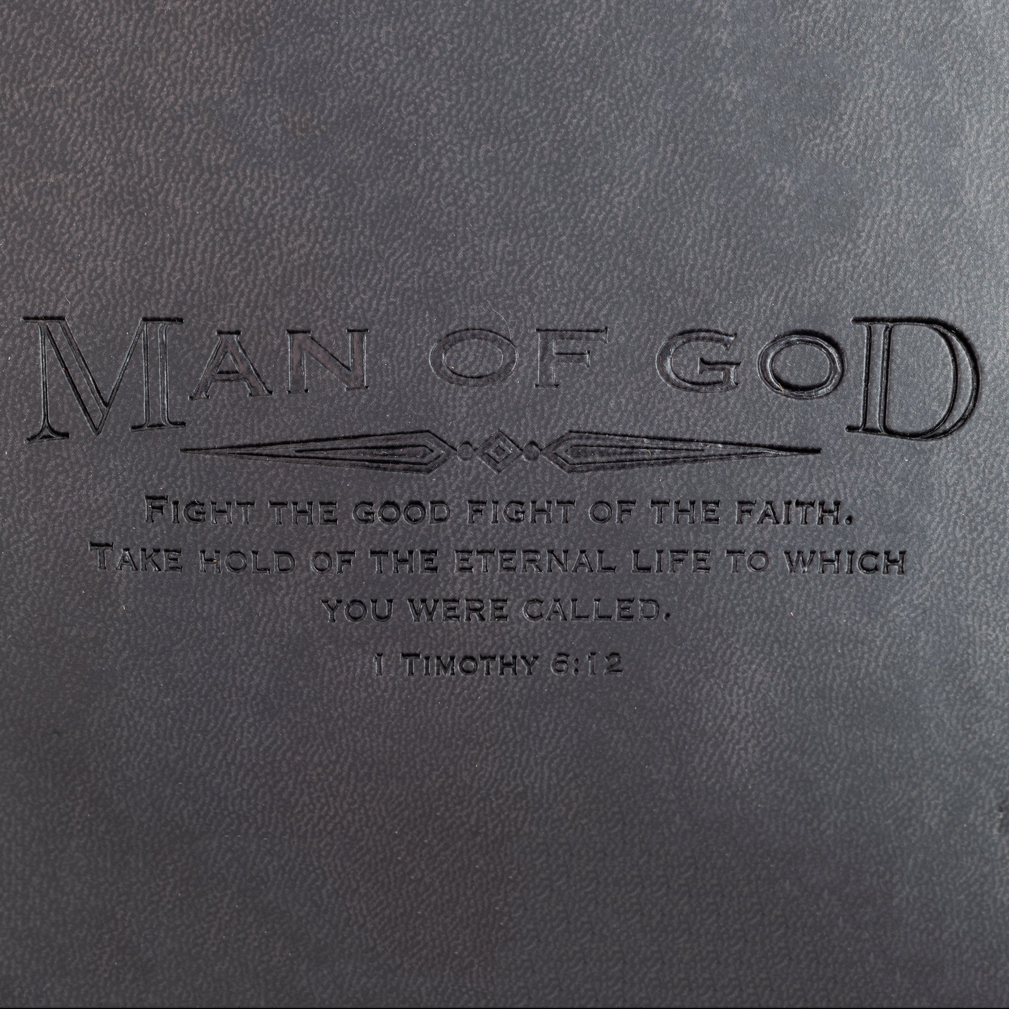 Faux Leather Journal : Man Of God With Cross Charm Black