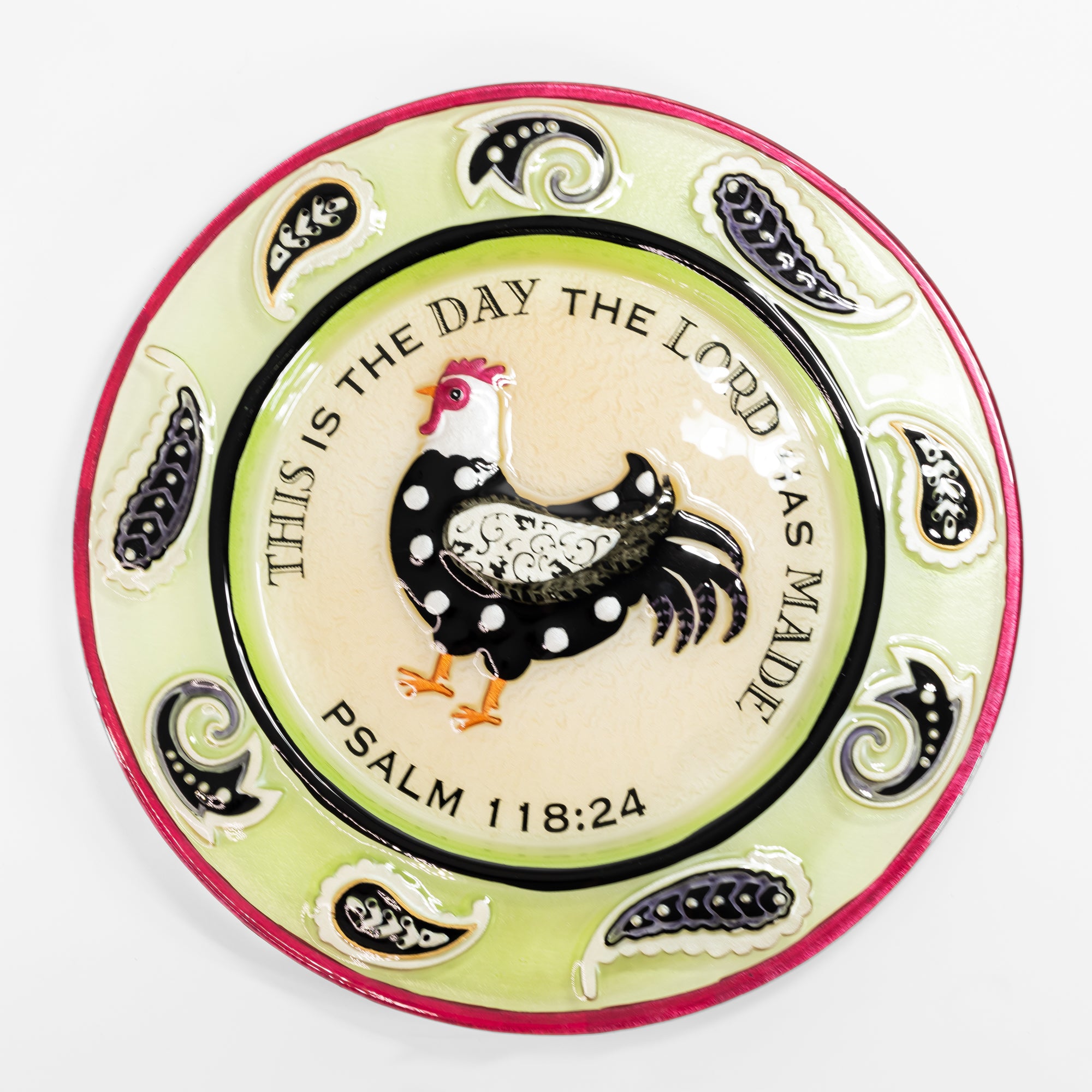 Rooster Fused Glass Platter