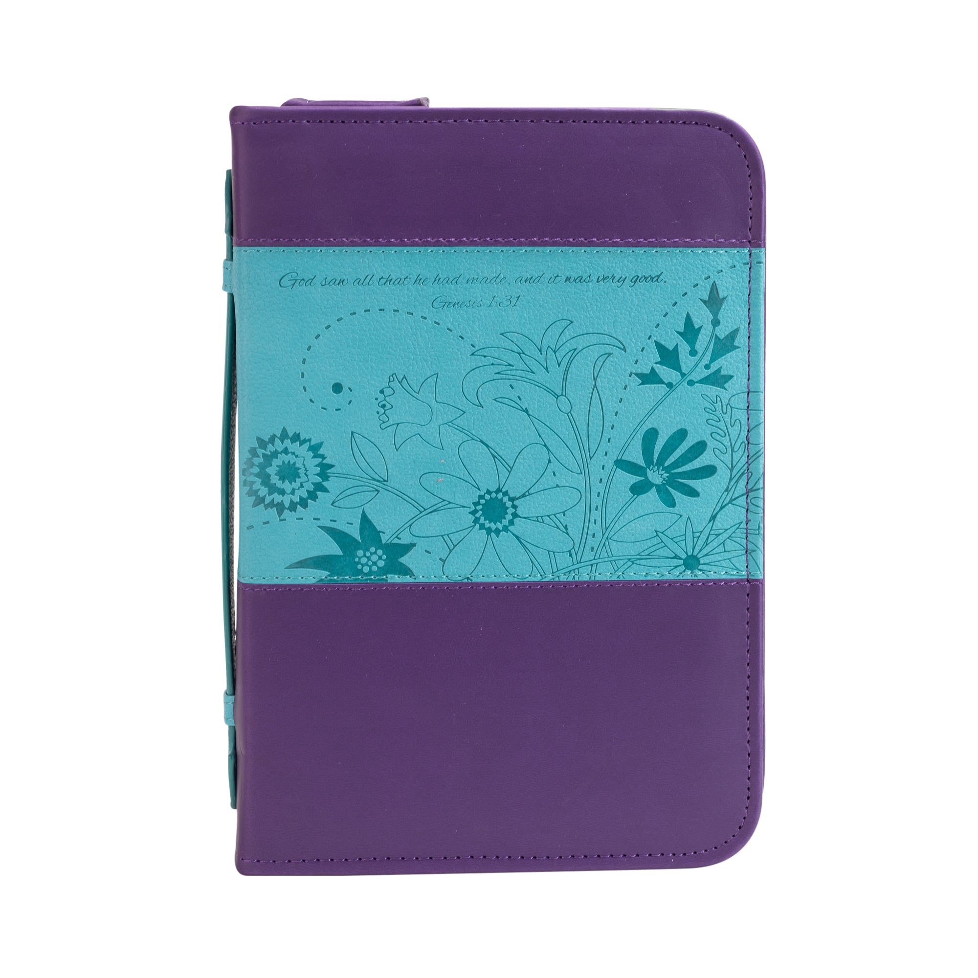Divine Details: Bible Cover - Teal & Purple God Saw - Genesis 1:31