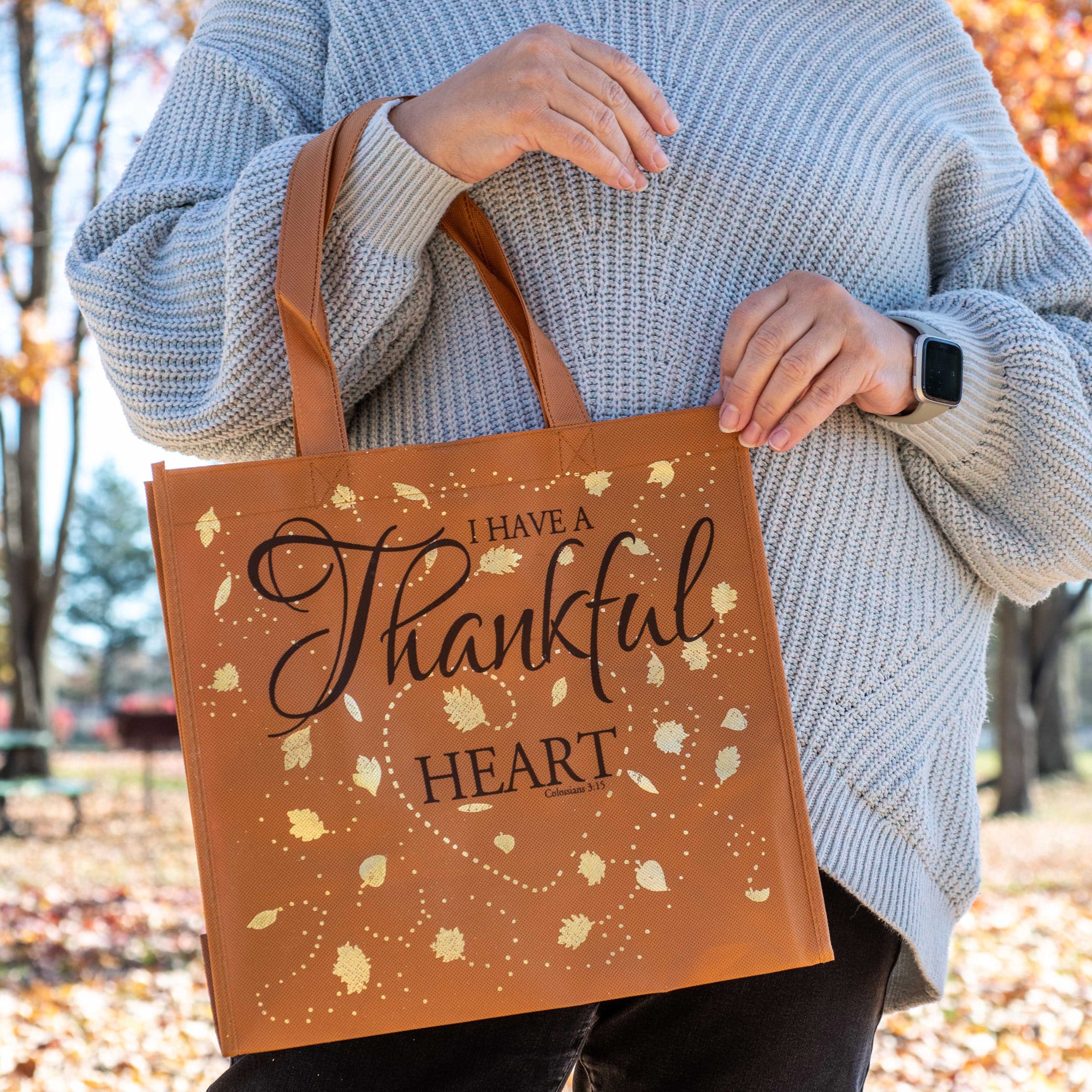 Eco Tote: Harvest Orange - Thankful Heart