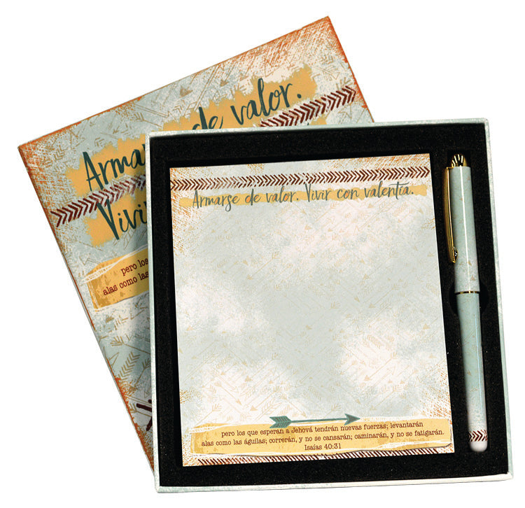 (Spanish) - Square Box Pad Pen Set: Isaiah 40.31 Eagles