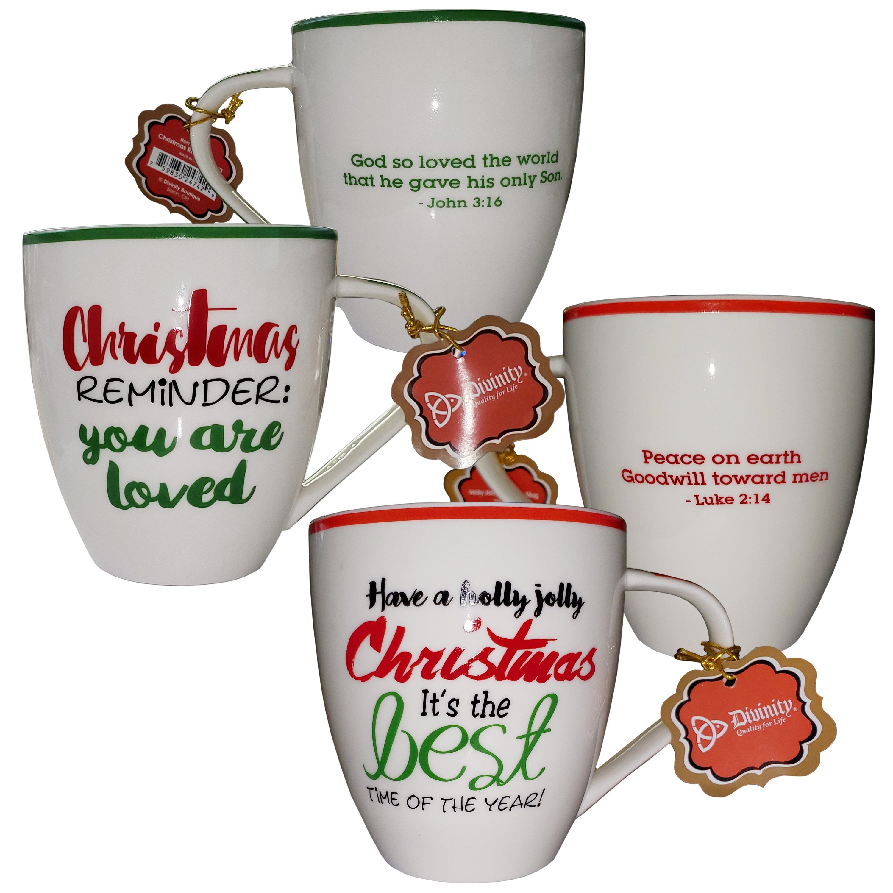 Divinity Boutique Christmas Words Mugs Assortment