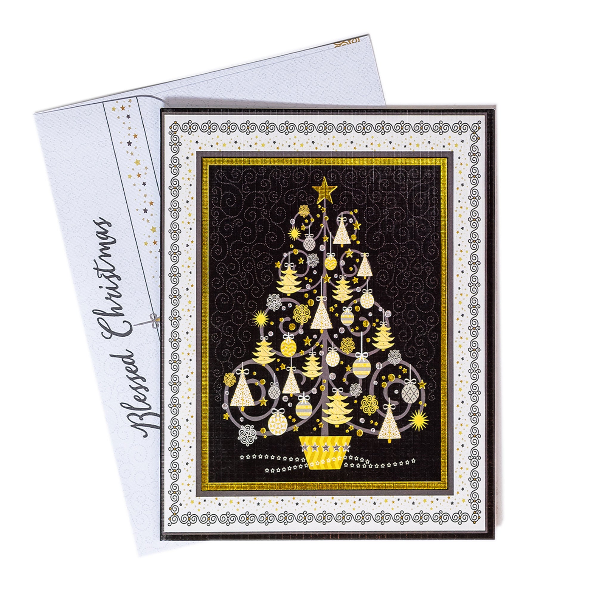 Boxed Christmas Cards: Silver And Gold Tree