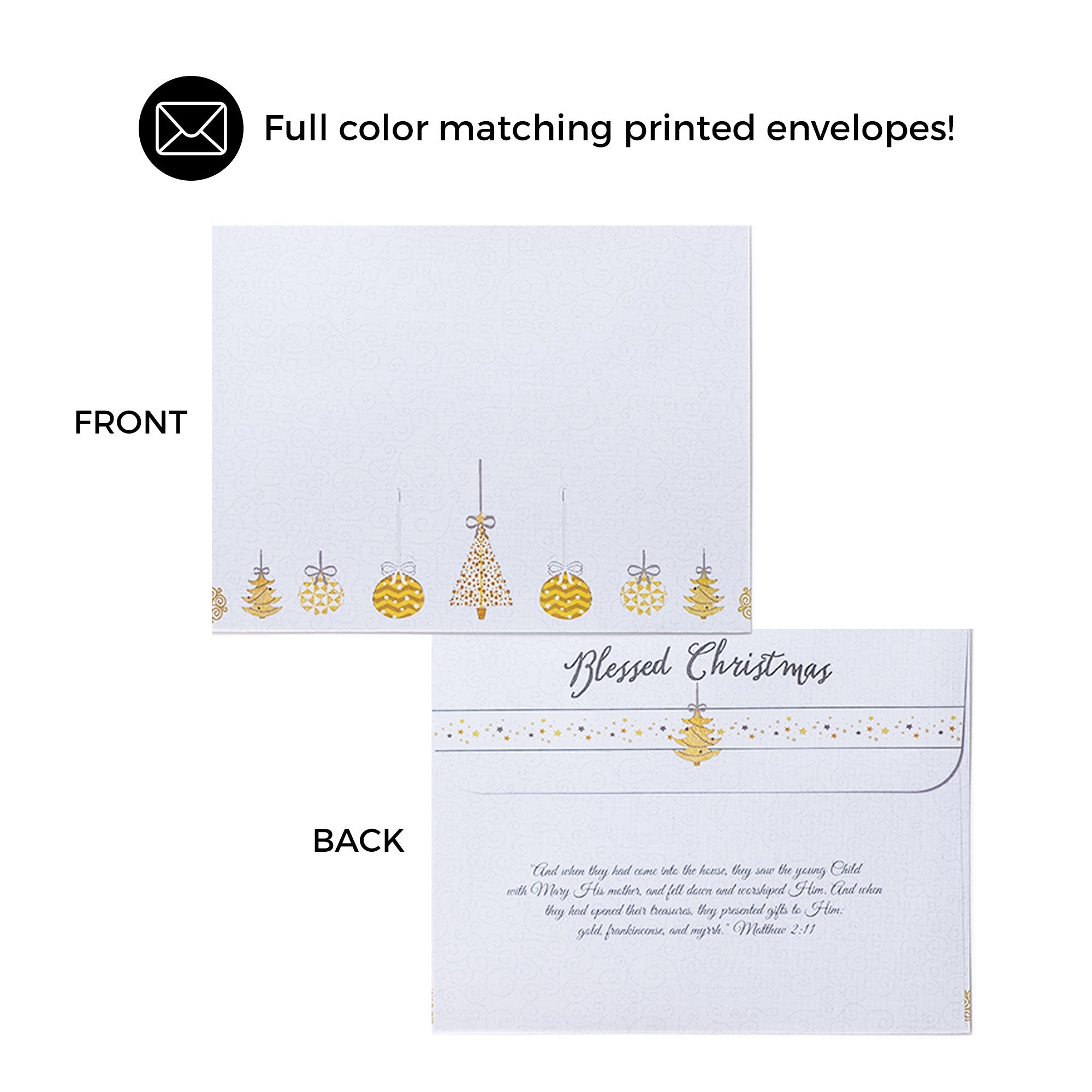 Boxed Christmas Cards: Silver And Gold Tree