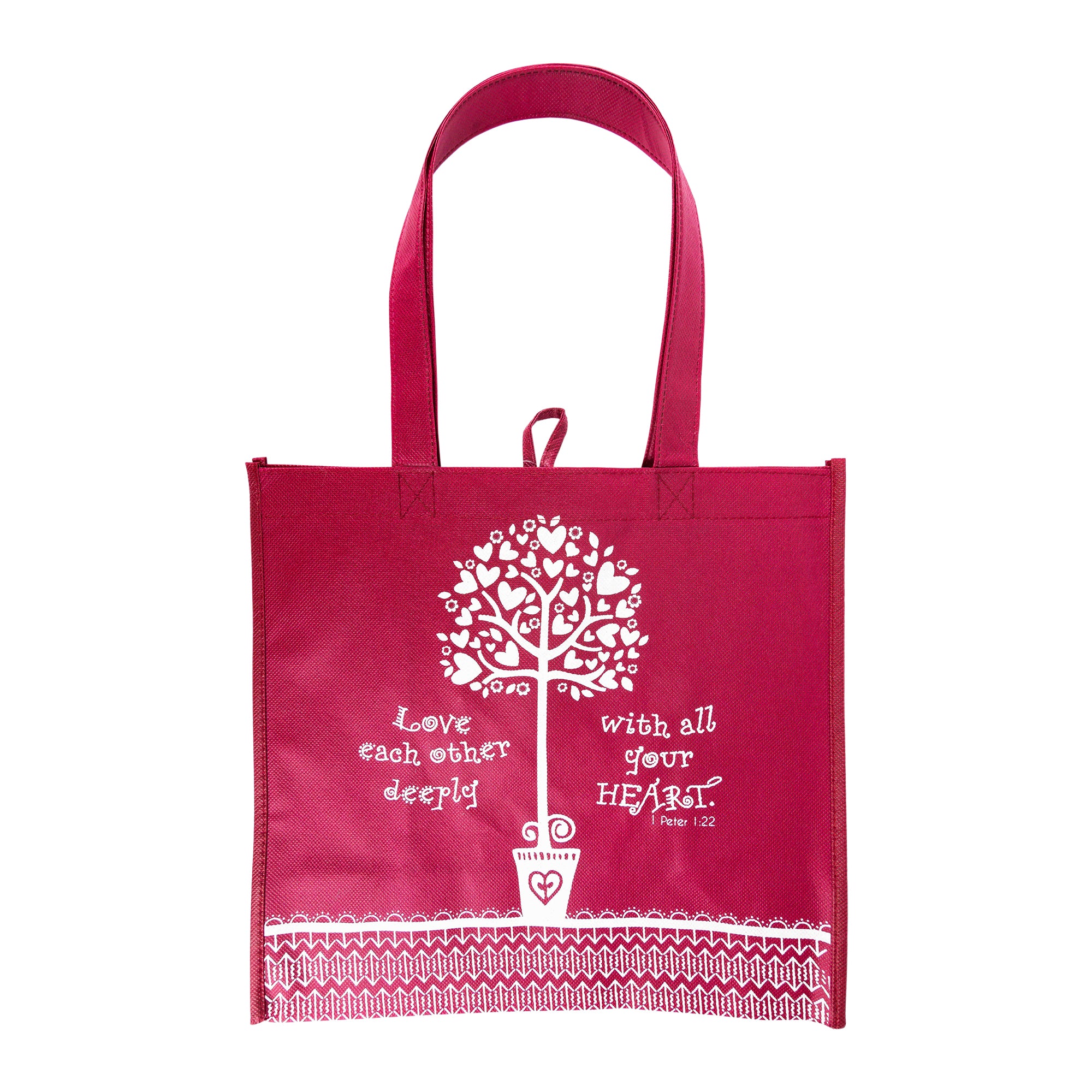 Eco Tote: Raspberry Love Each Other