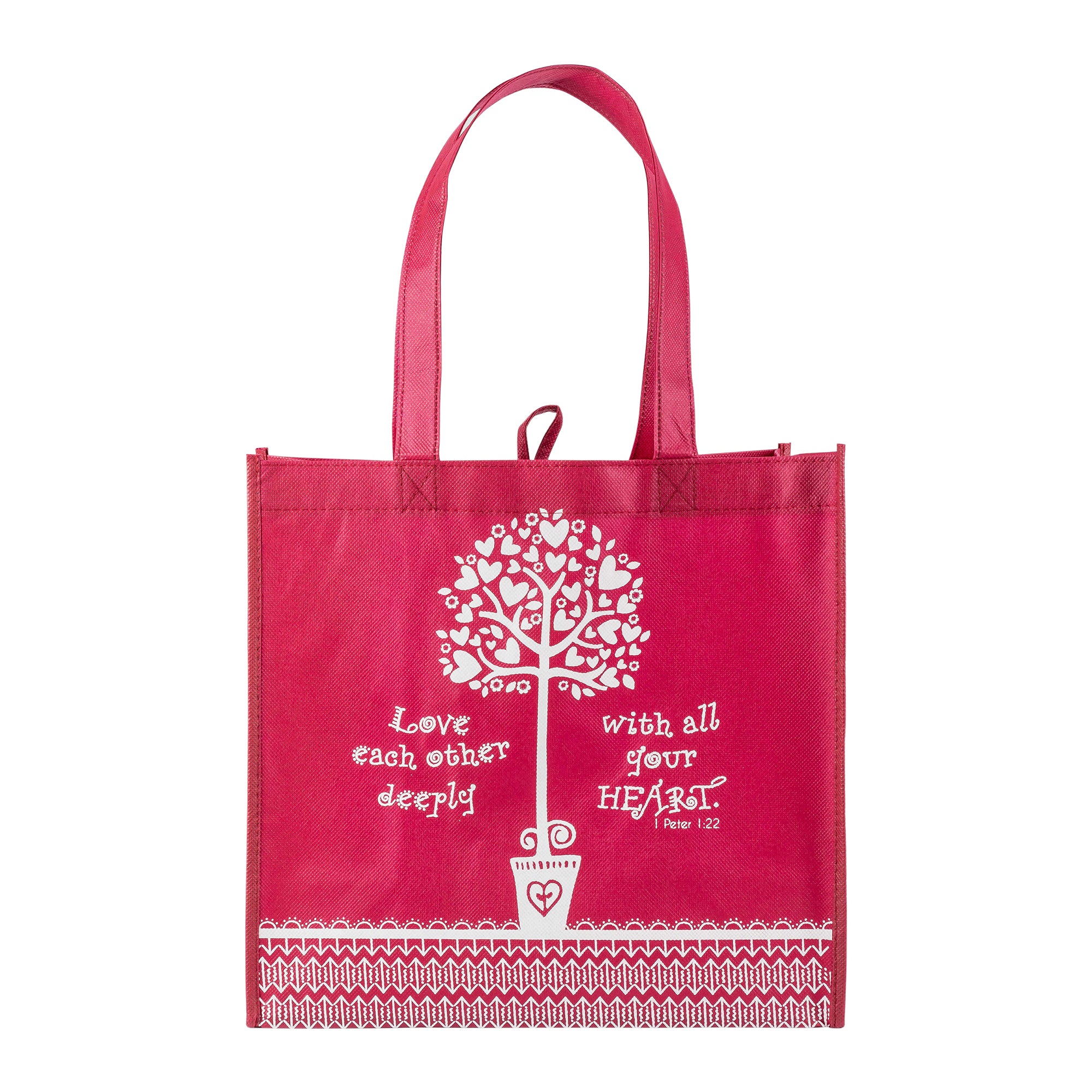 Eco Tote: Raspberry Love Each Other