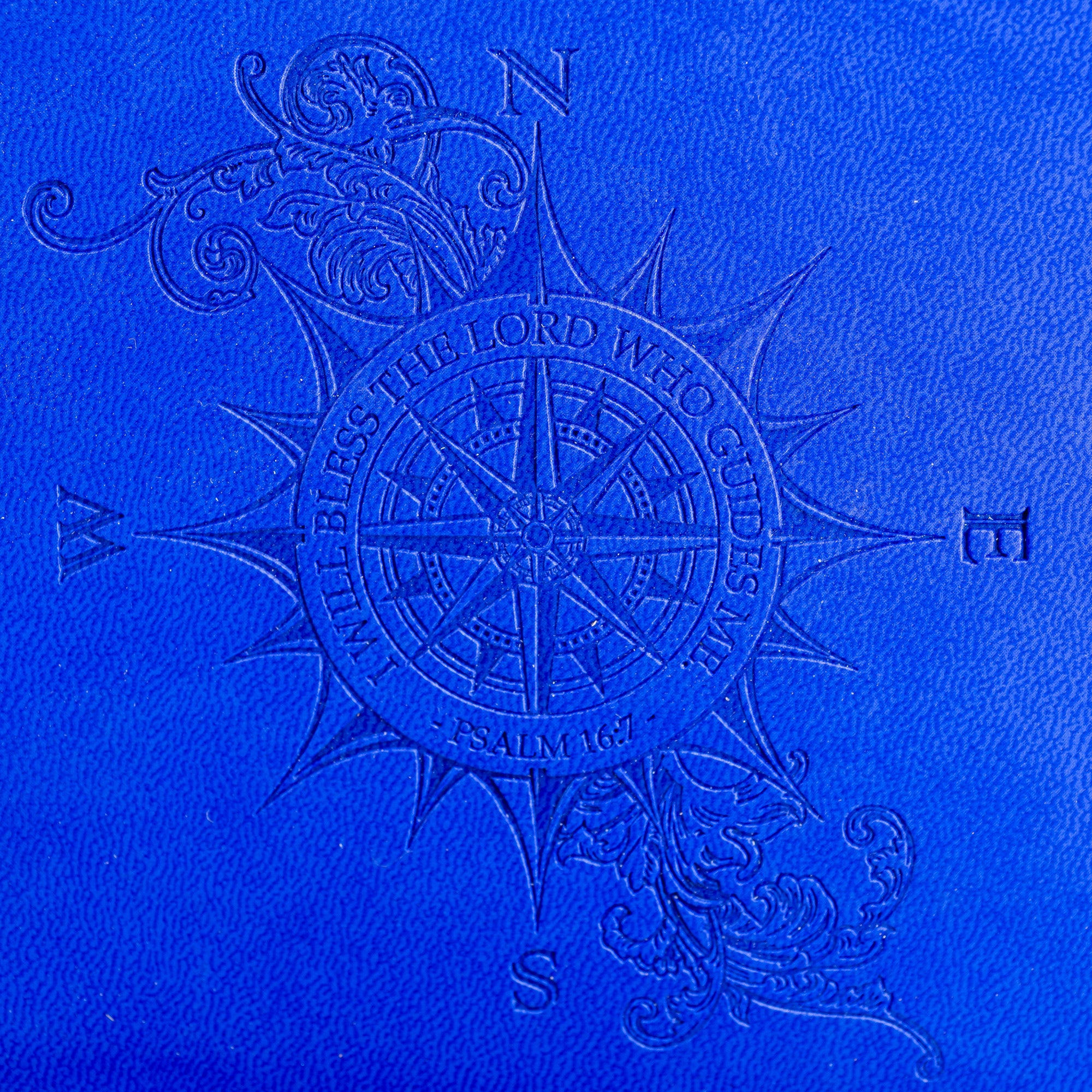 Faux Leather Journal : Leather Wrapped Royal Blue Compass