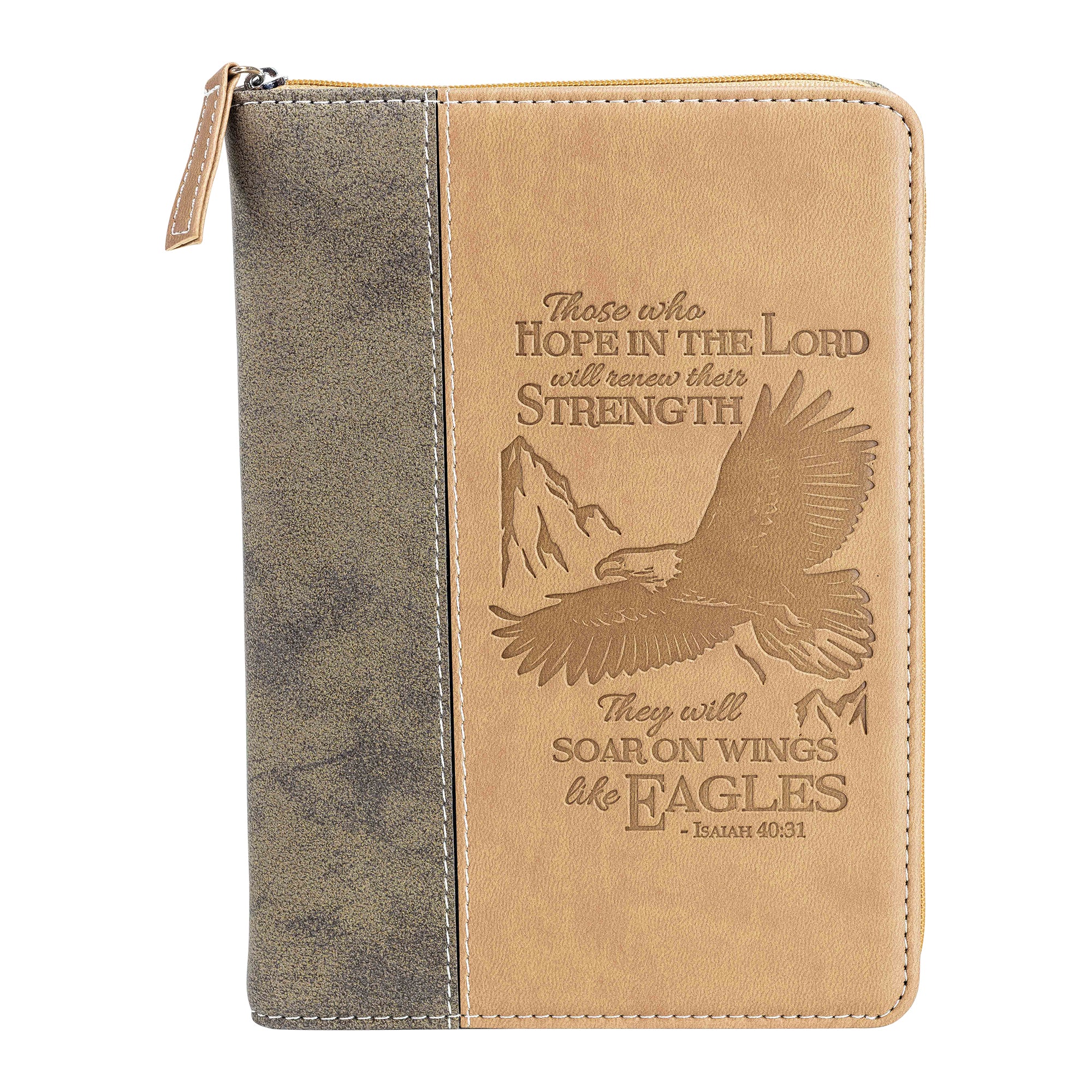 Divine Details: Zippered Journal Brown - Wings Of Eagles