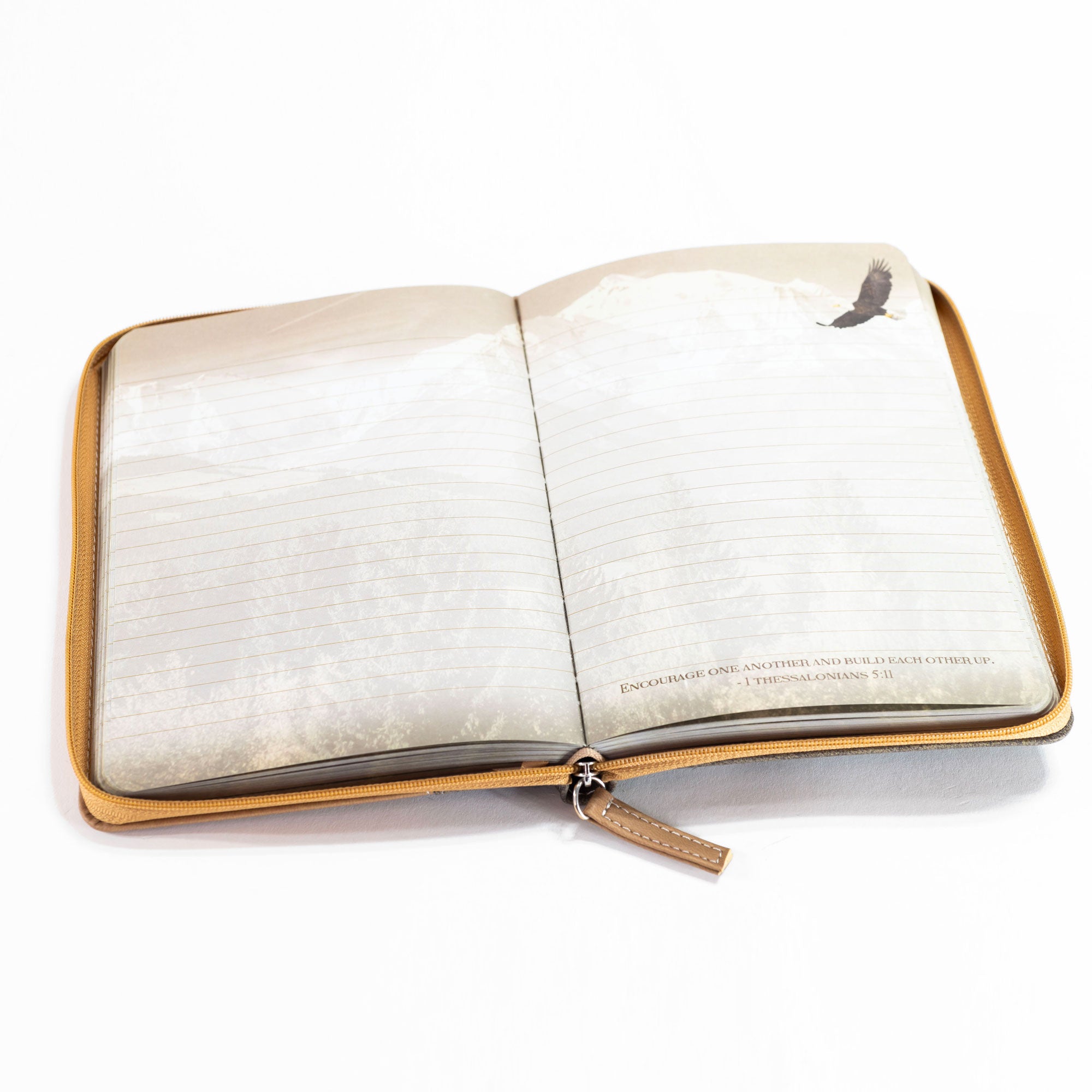 Divine Details: Zippered Journal Brown - Wings Of Eagles
