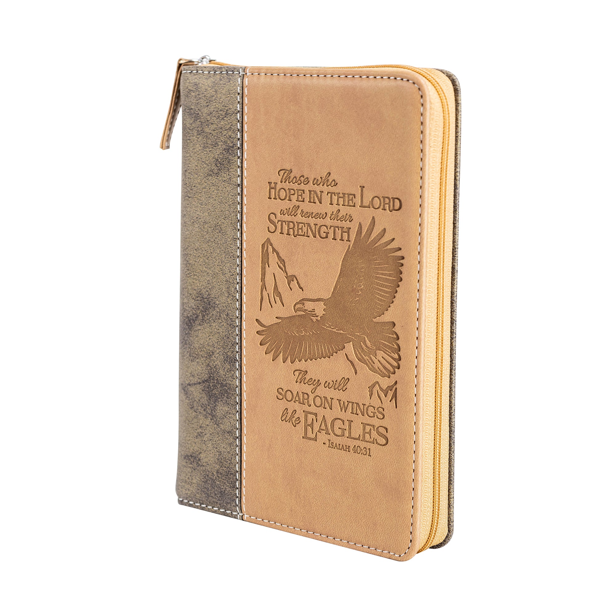 Divine Details: Zippered Journal Brown - Wings Of Eagles