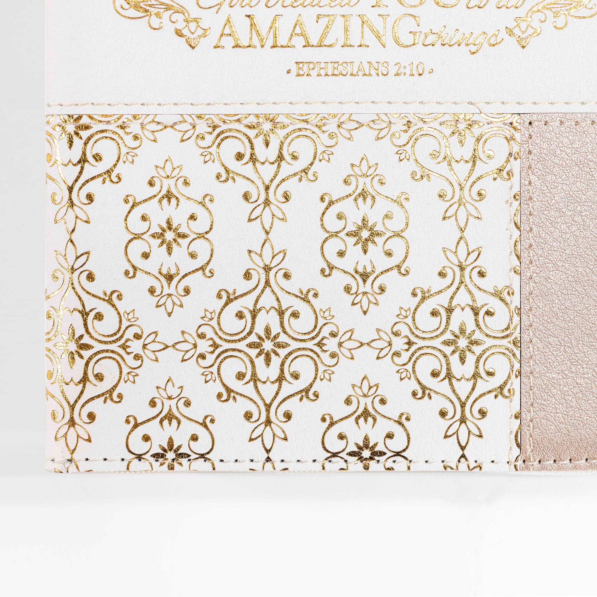 Divine Details: Zippered Journal Cream And Gold - Amazing You