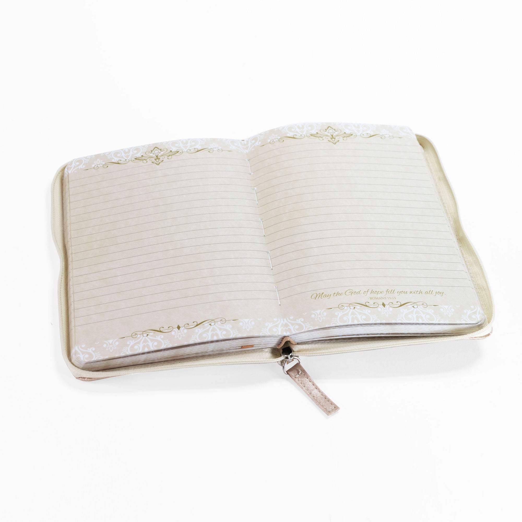Divine Details: Zippered Journal Cream And Gold - Amazing You