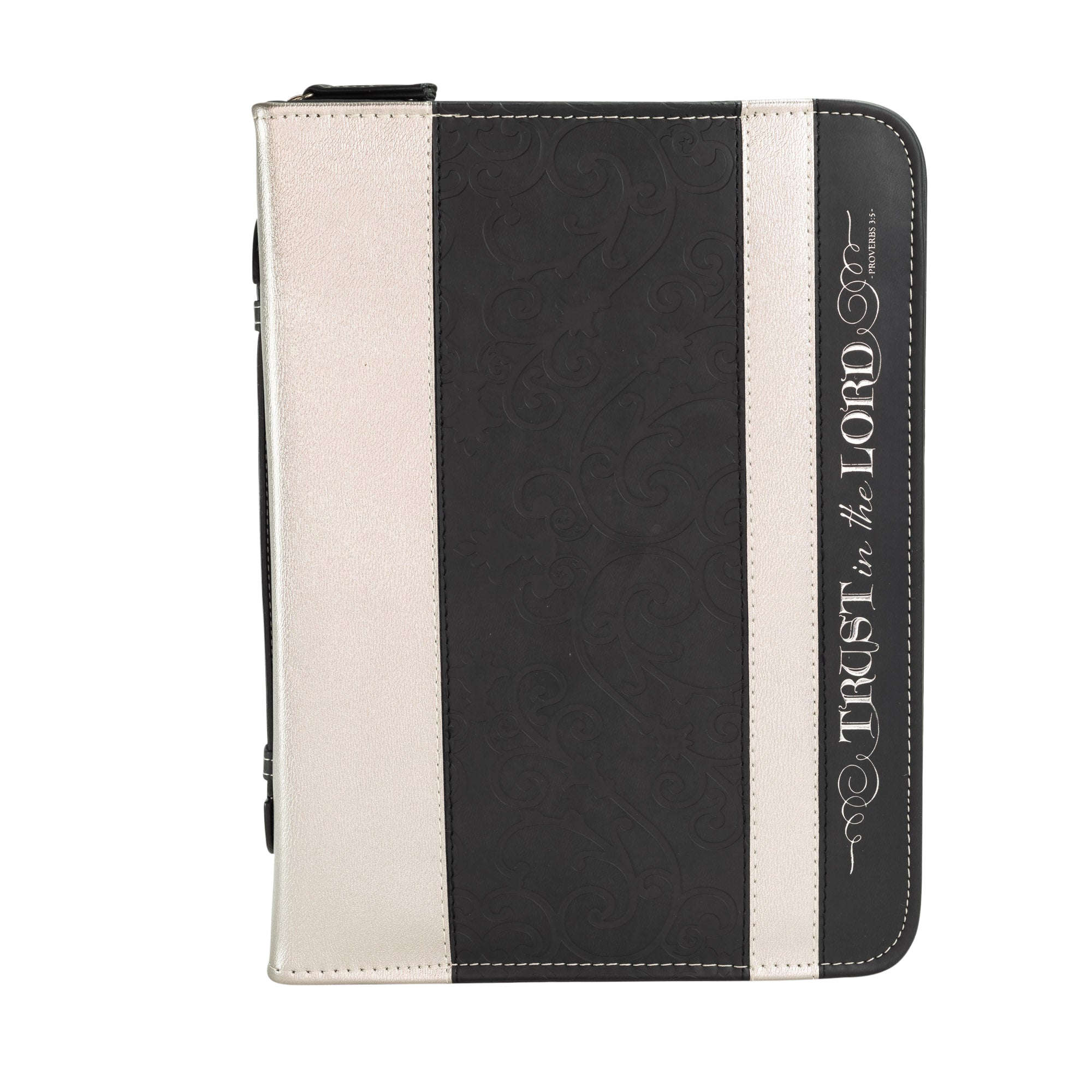 Divine Details: Bible Cover - Black & Silver Trust in the Lord - Proverbs 3:5