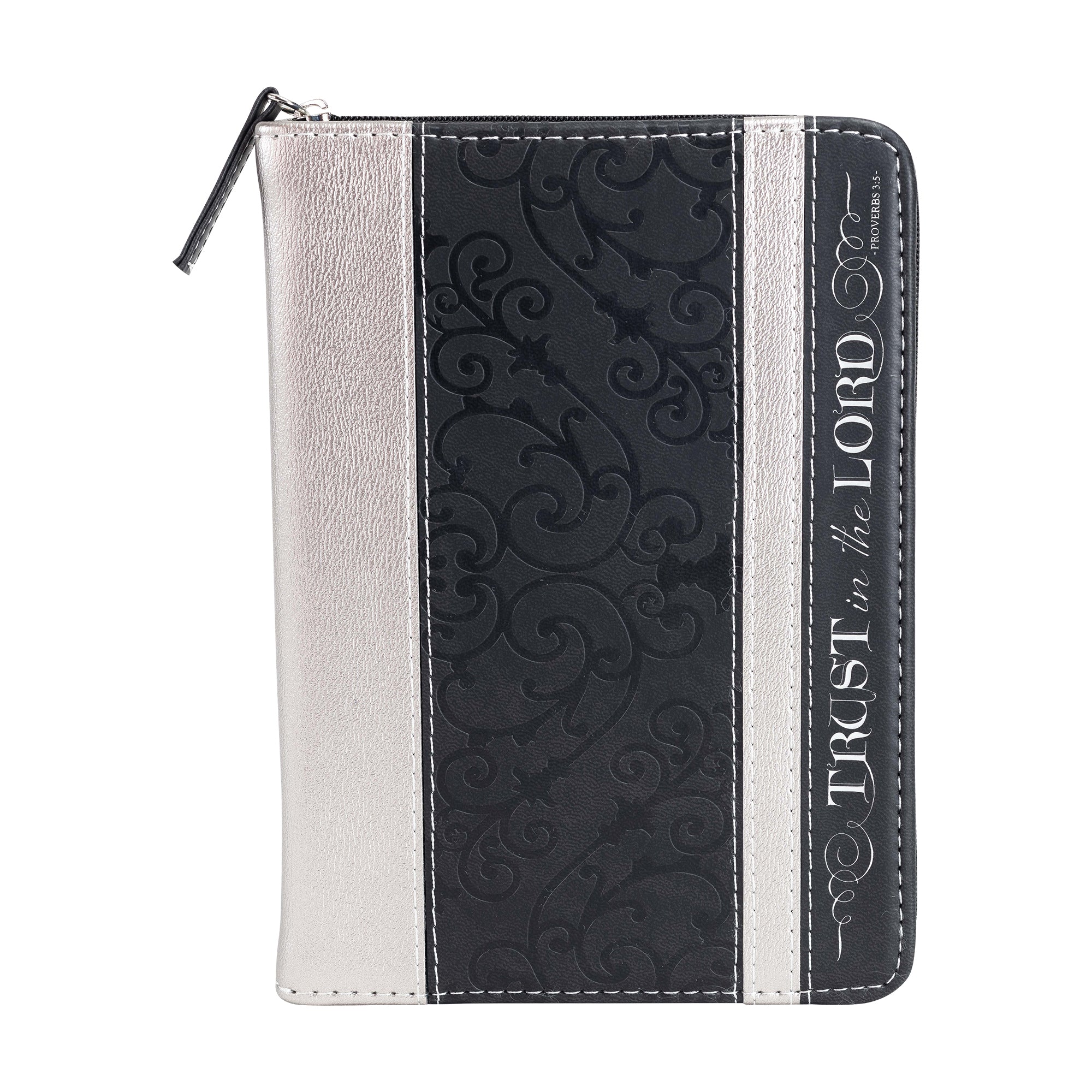 Divine Details: Zippered Journal Black And Silver - Trust In The Lord