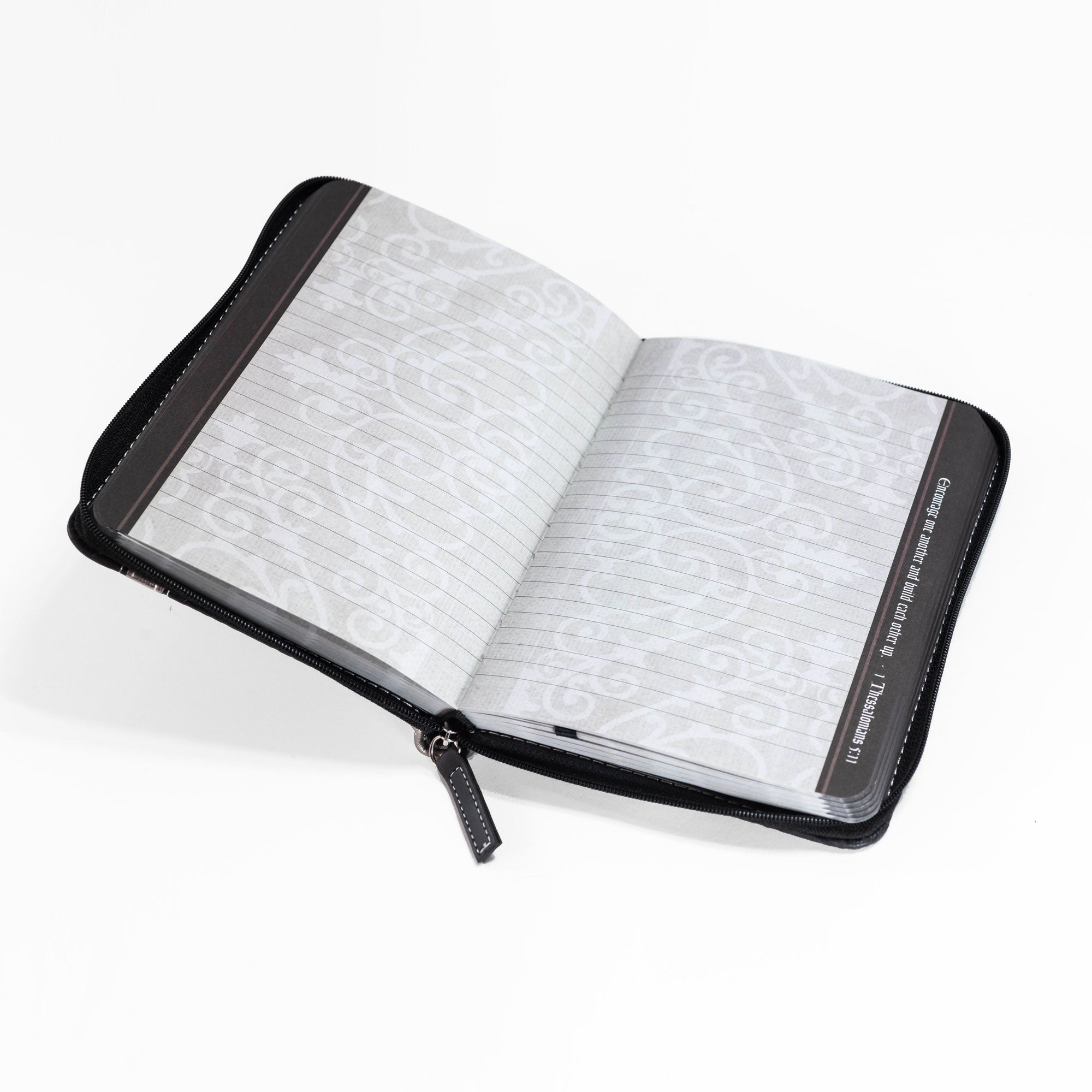 Divine Details: Zippered Journal Black And Silver - Trust In The Lord