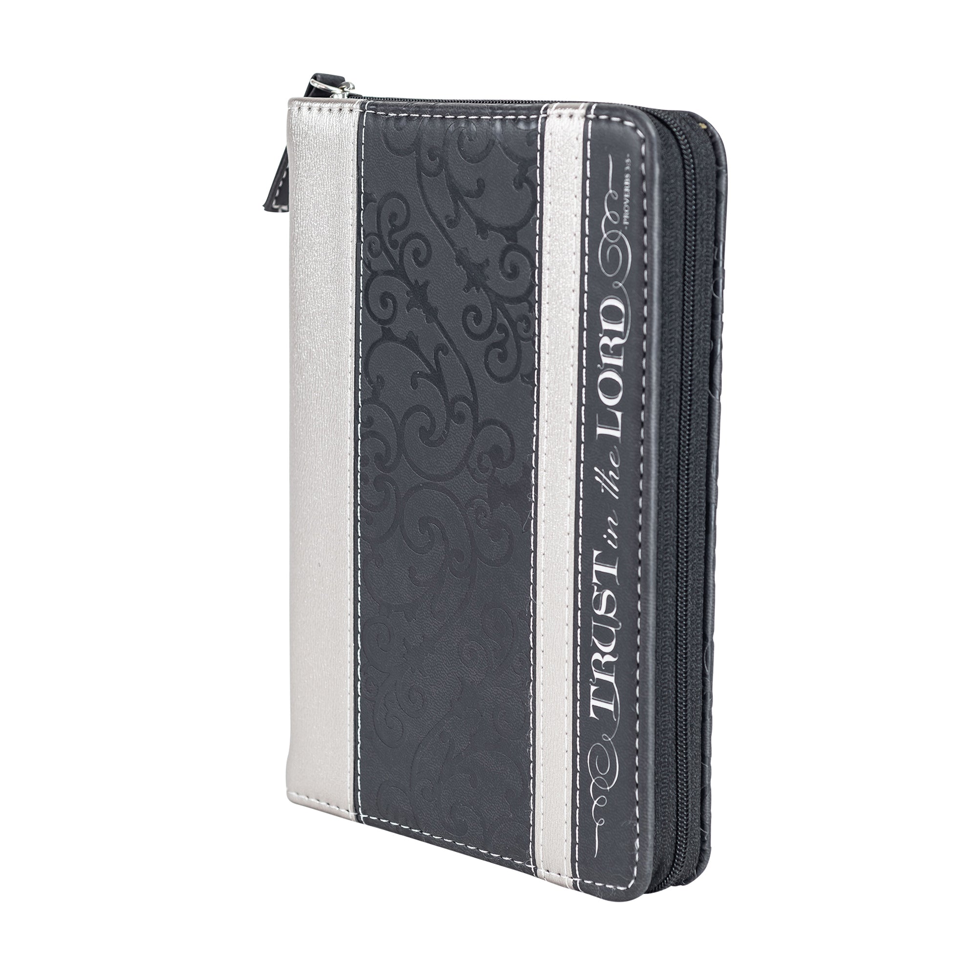 Divine Details: Zippered Journal Black And Silver - Trust In The Lord