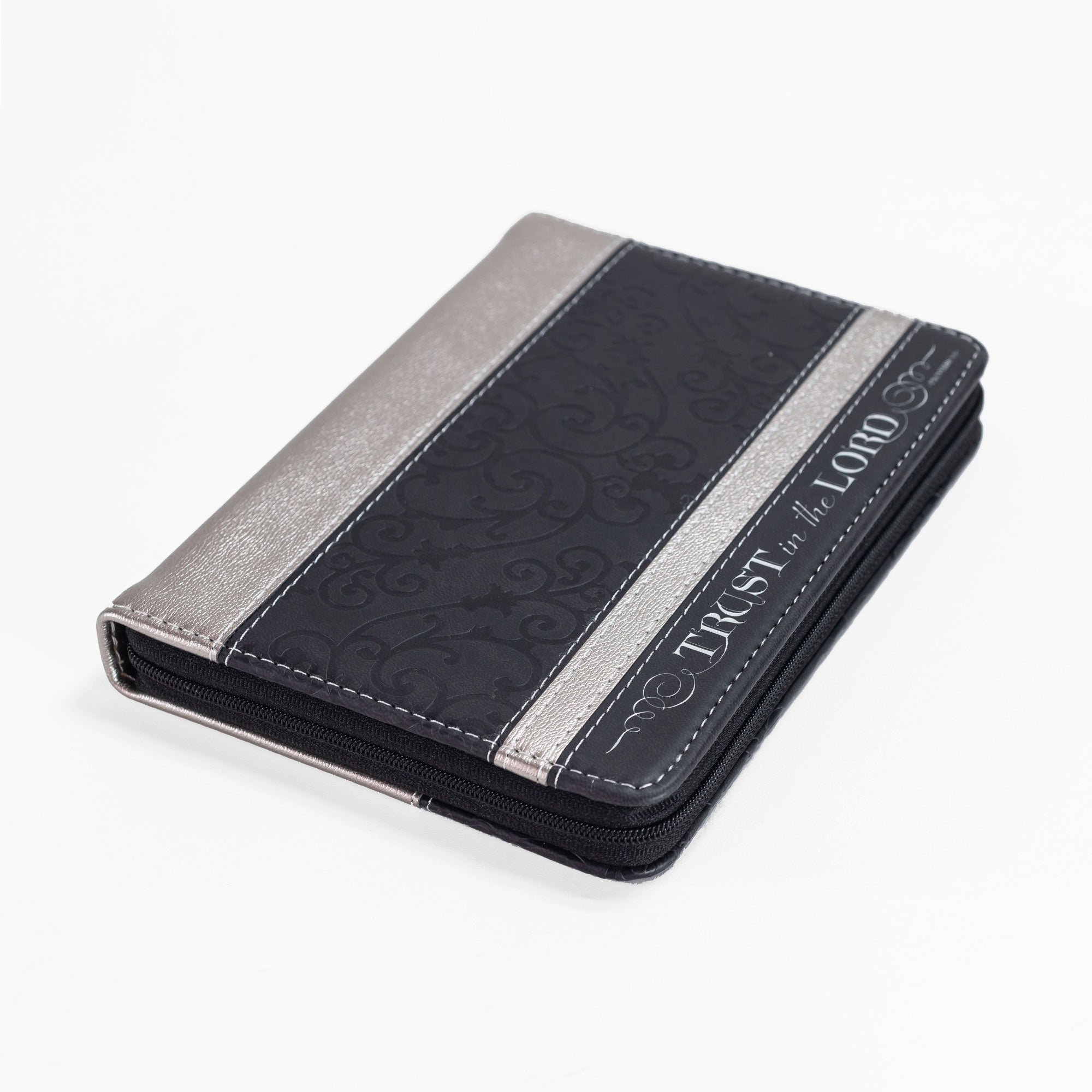 Divine Details: Zippered Journal Black And Silver - Trust In The Lord