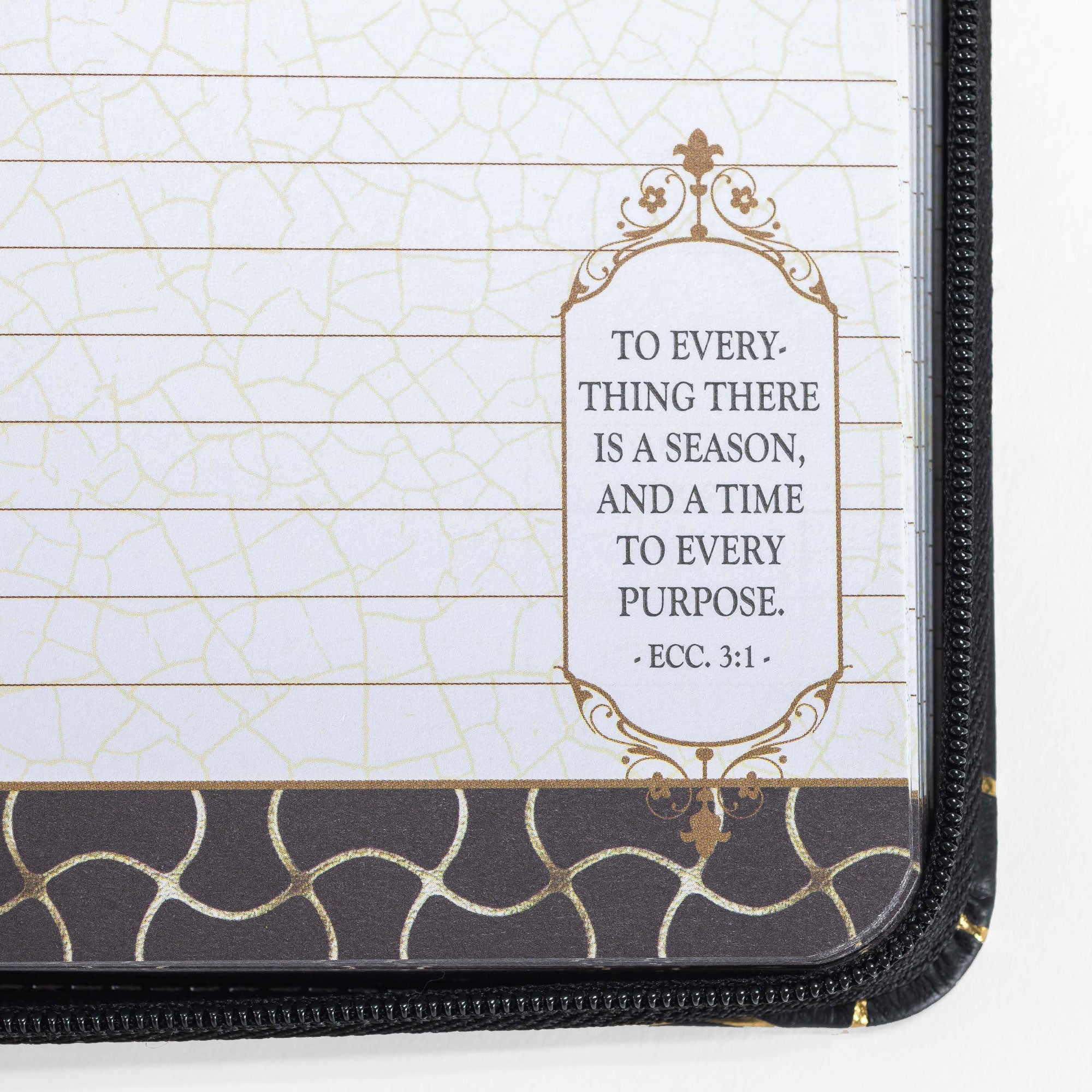 Divine Details: Zippered Journal Black And Gold - Faith Love Amazing Grace