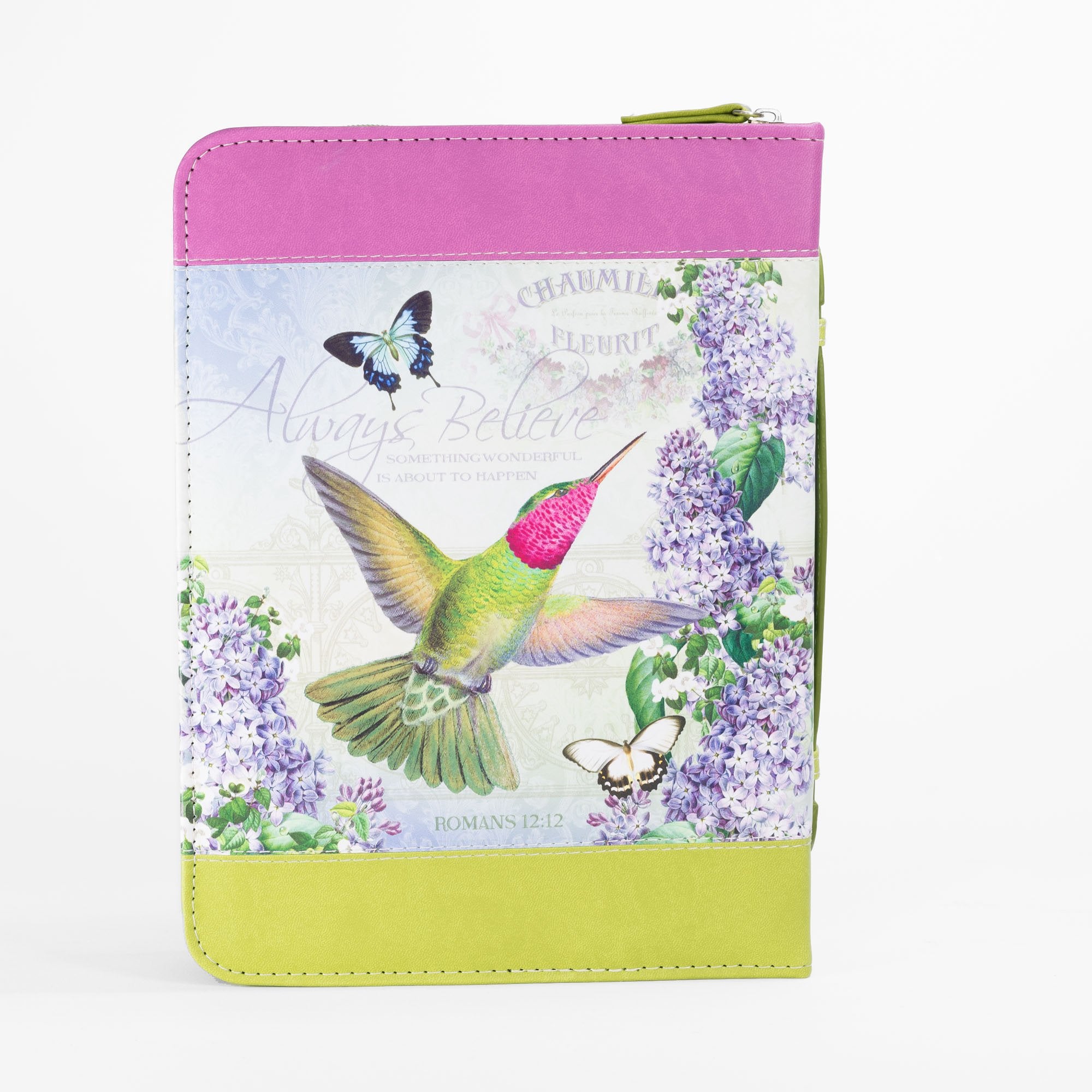 Divine Details: Bible Cover - Hummingbird - Romans 12:12